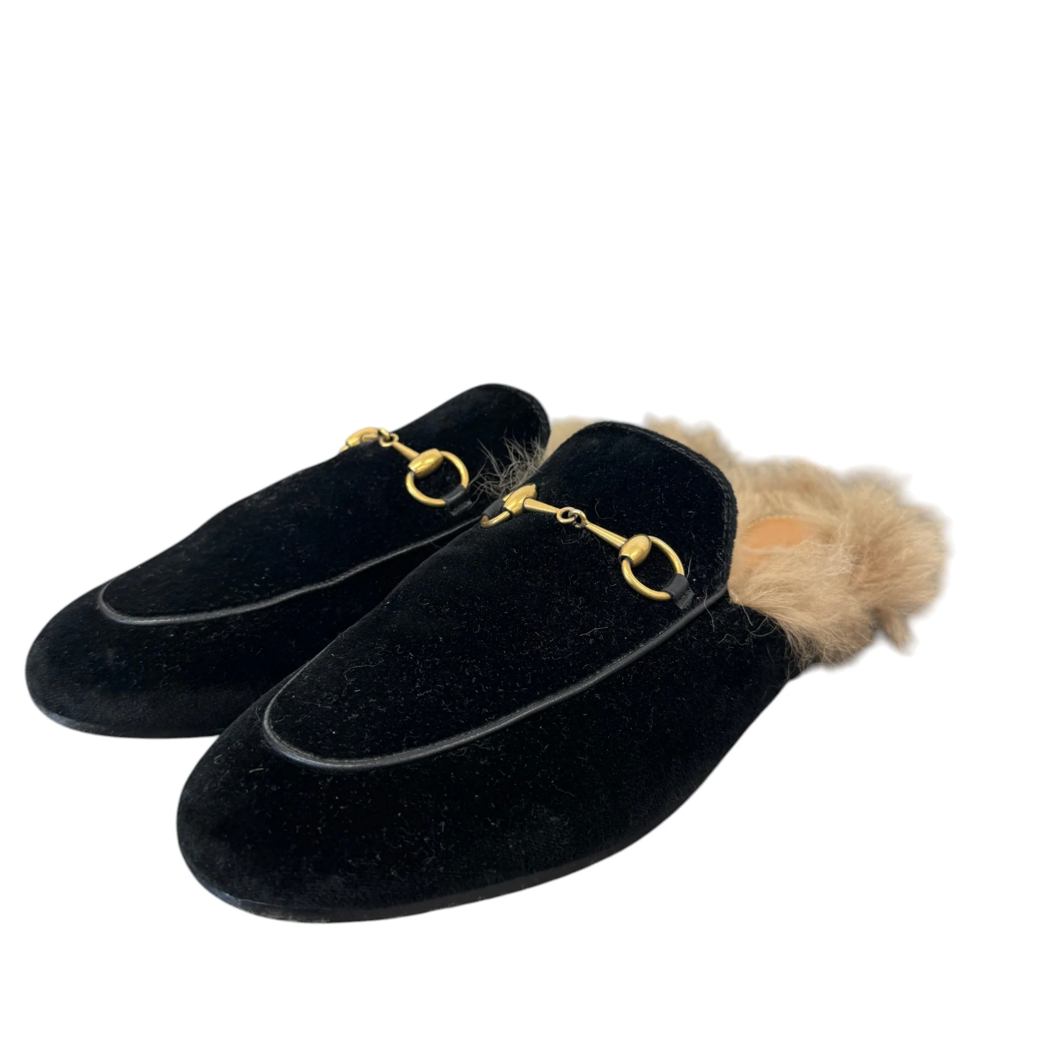 Women's Princetown Fur Loafers Black Size EU 39 / UK 6 - Image 7