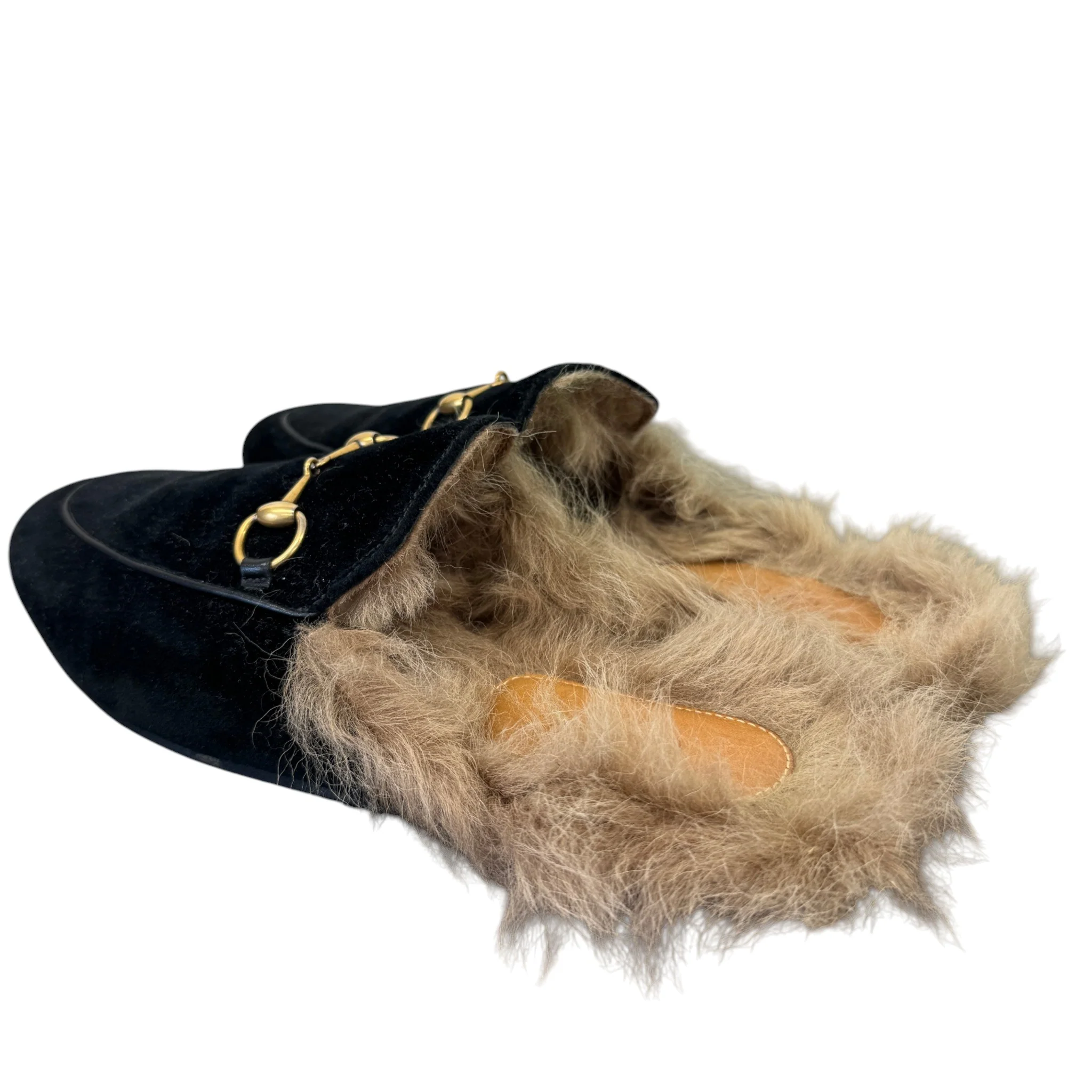 Women's Princetown Fur Loafers Black Size EU 39 / UK 6 - Image 8