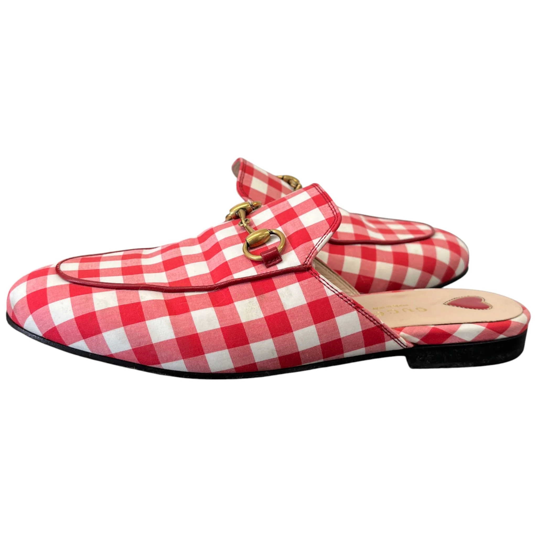 Women's Princetown Gingham Mules Red Size EU 36 / UK 3 - Image 3