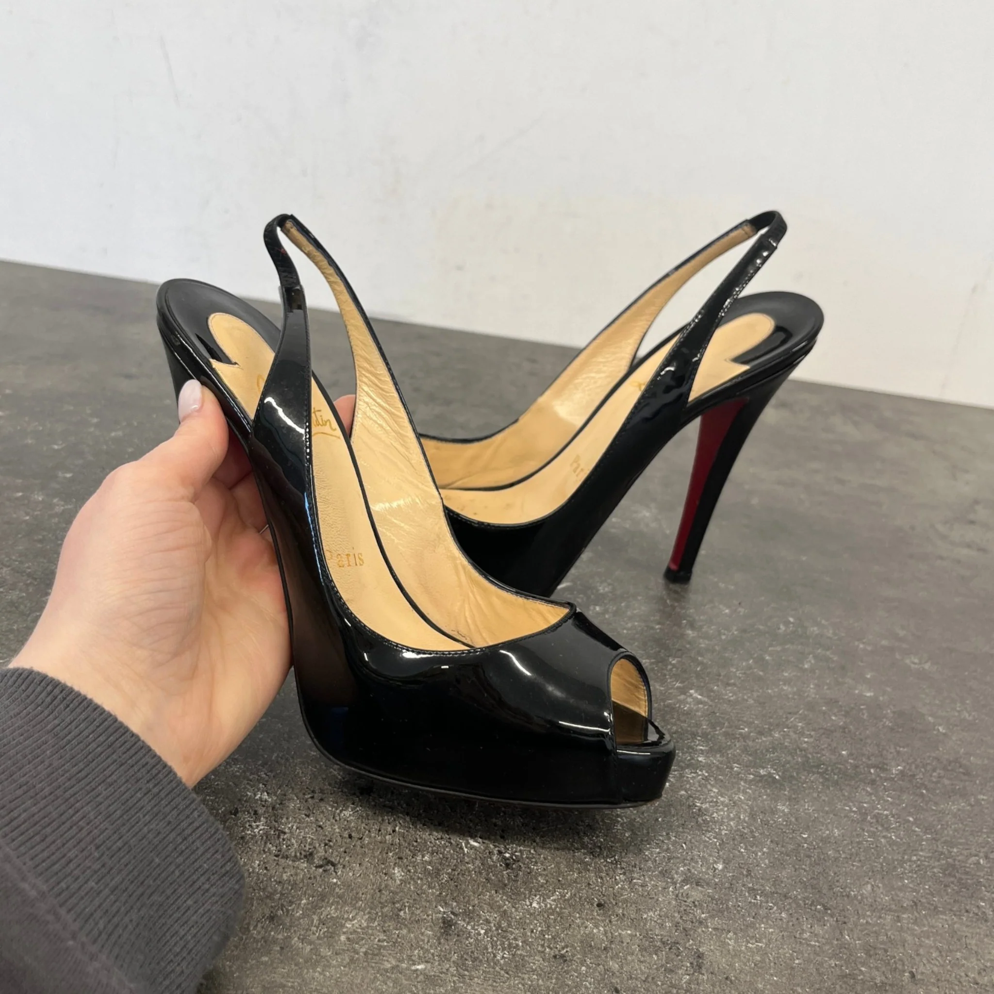 Women's Private Number Peep Toe Heels Black Size EU 36 / UK 3 - Image 11