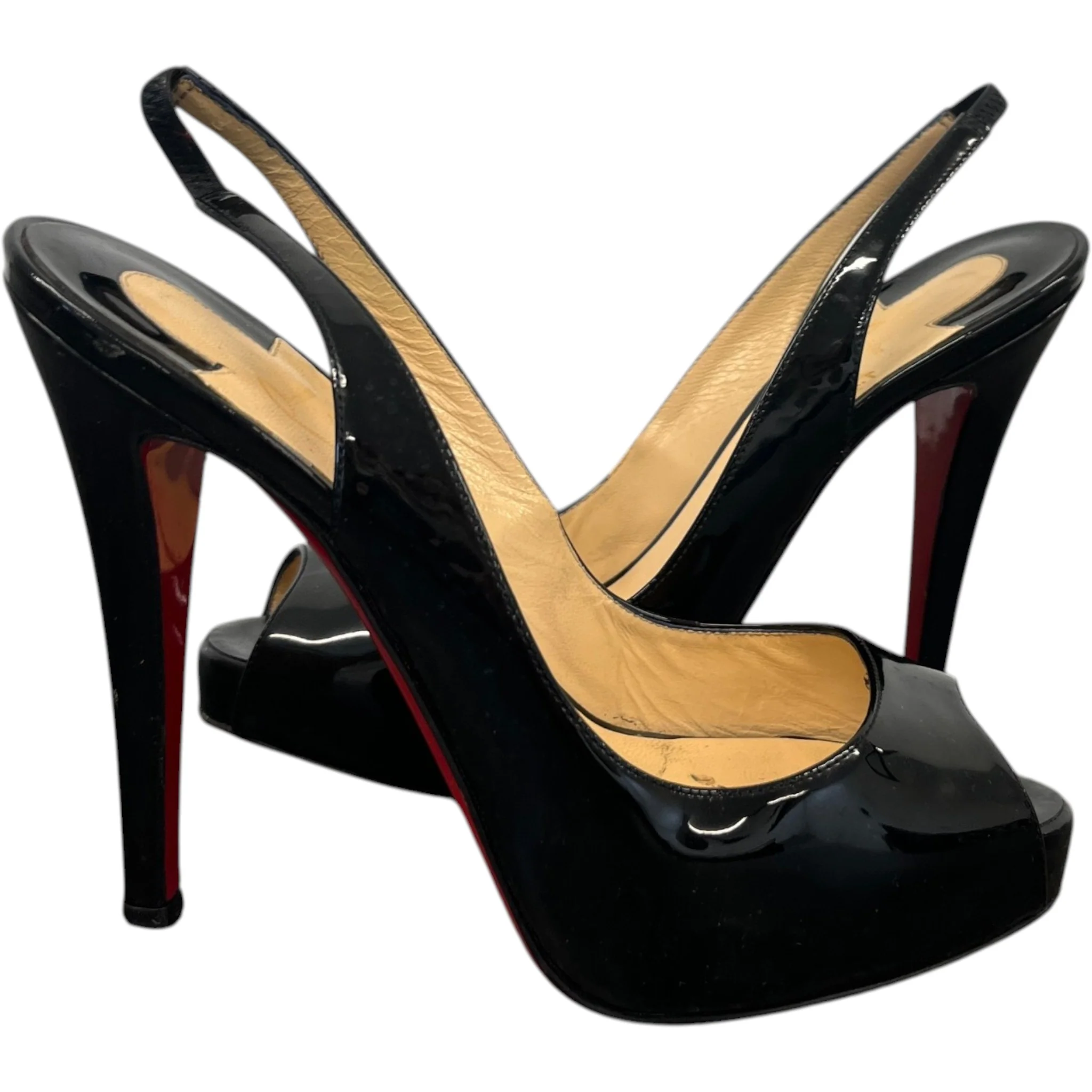 Women's Private Number Peep Toe Heels Black Size EU 36 / UK 3 - Image 3