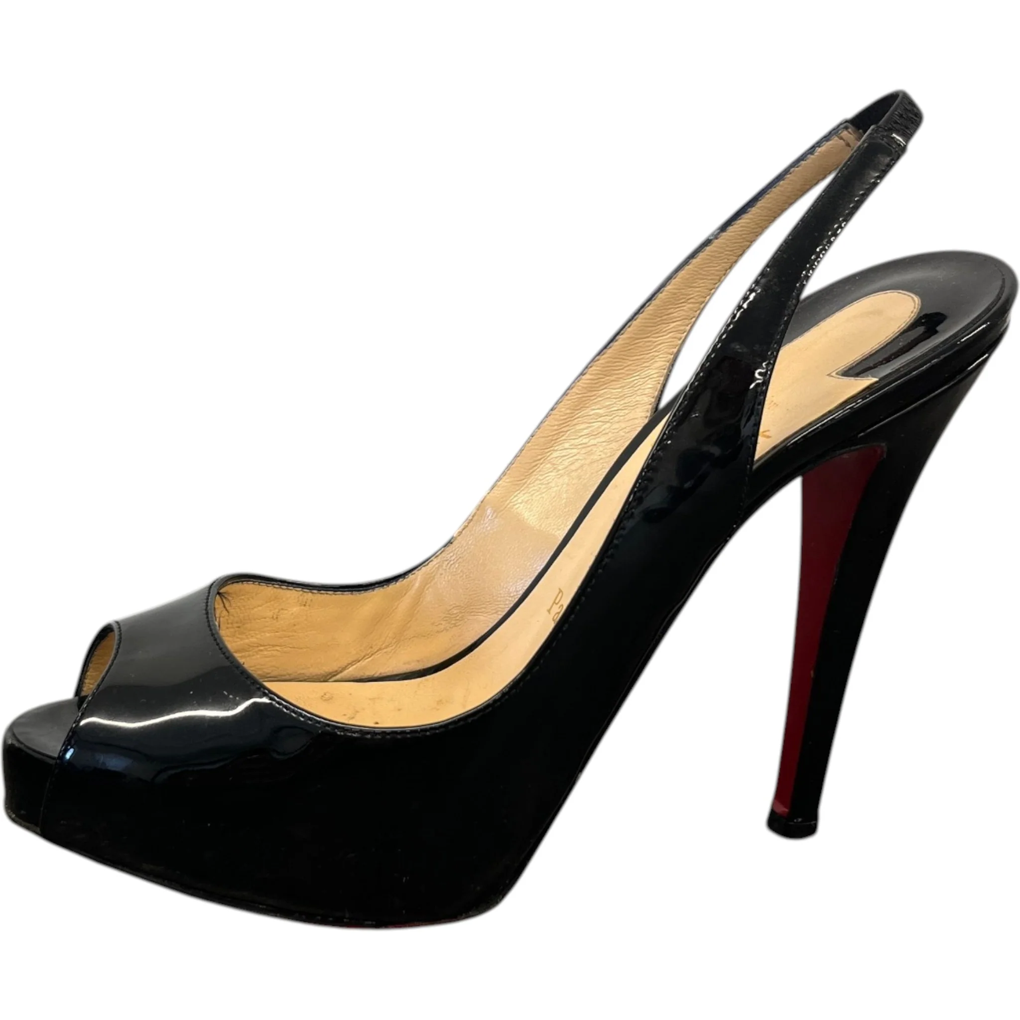 Women's Private Number Peep Toe Heels Black Size EU 36 / UK 3 - Image 5