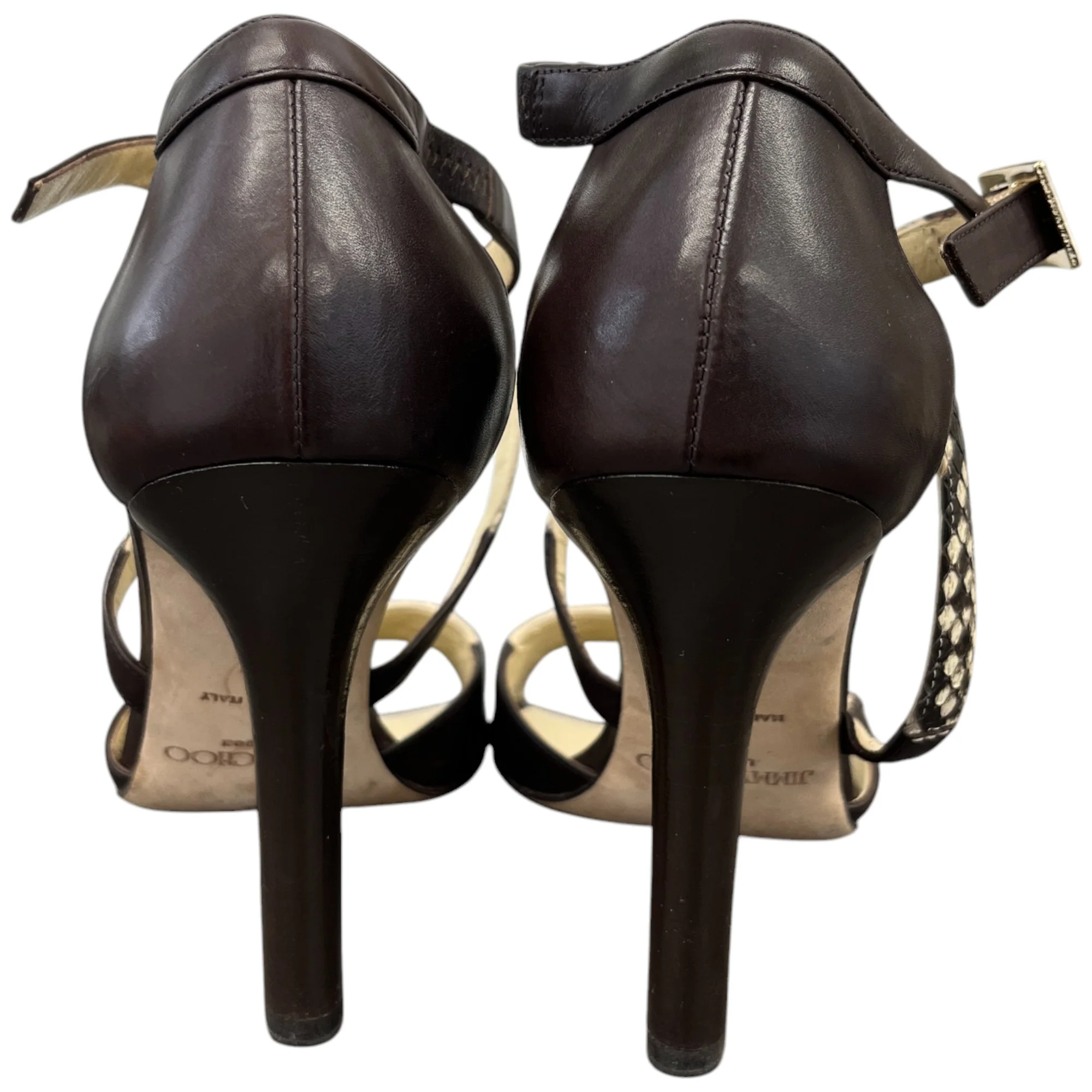 Women's Python Ankle Strap Heels Brown Size EU 37 / UK 4 - Image 7