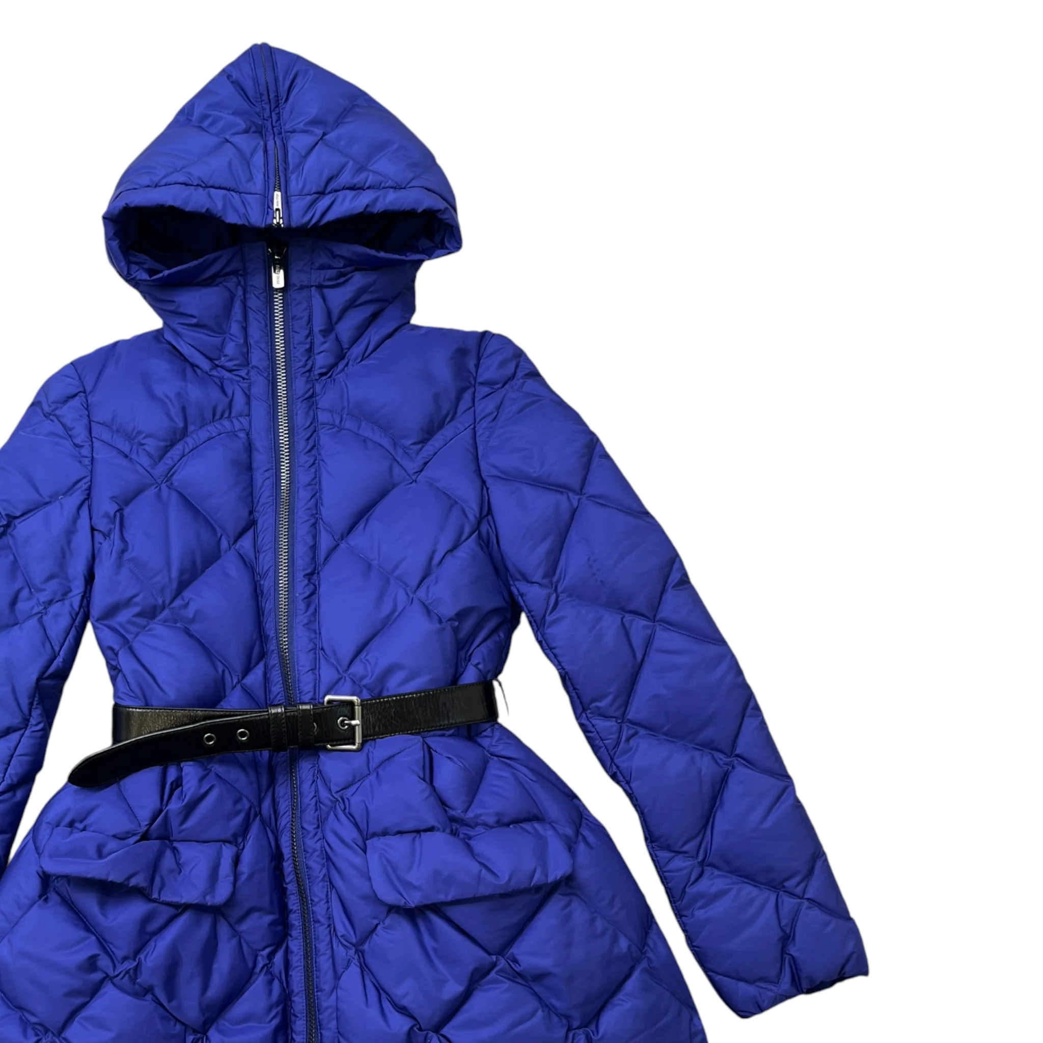 Women's Quilted Belted Down Jacket Purple Size IT 38 / UK 6 - Image 3