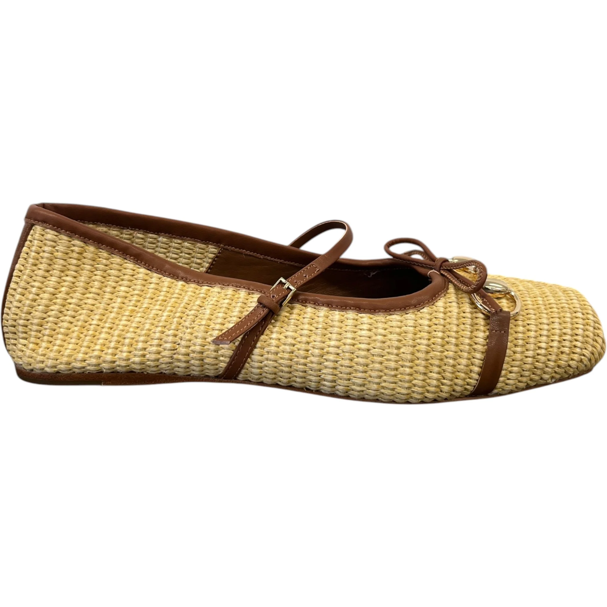 Women's Raffia Horsebit Mules Beige Size EU 40 / UK 7