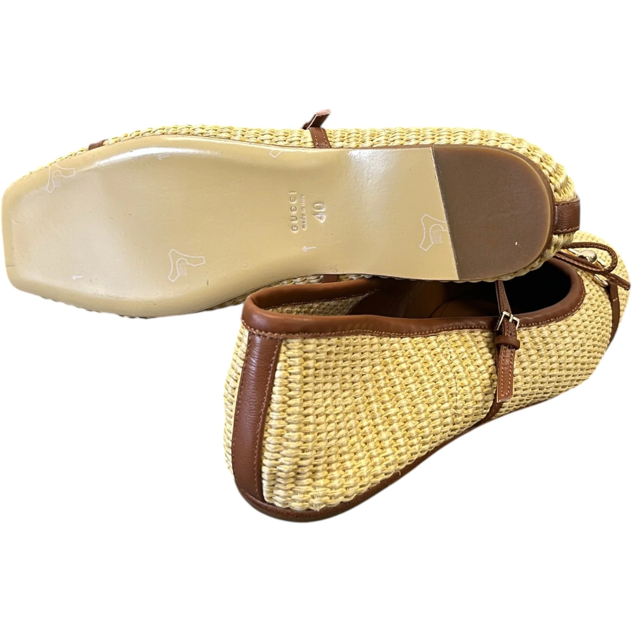 Women's Raffia Horsebit Mules Beige Size EU 40 / UK 7 - Image 10