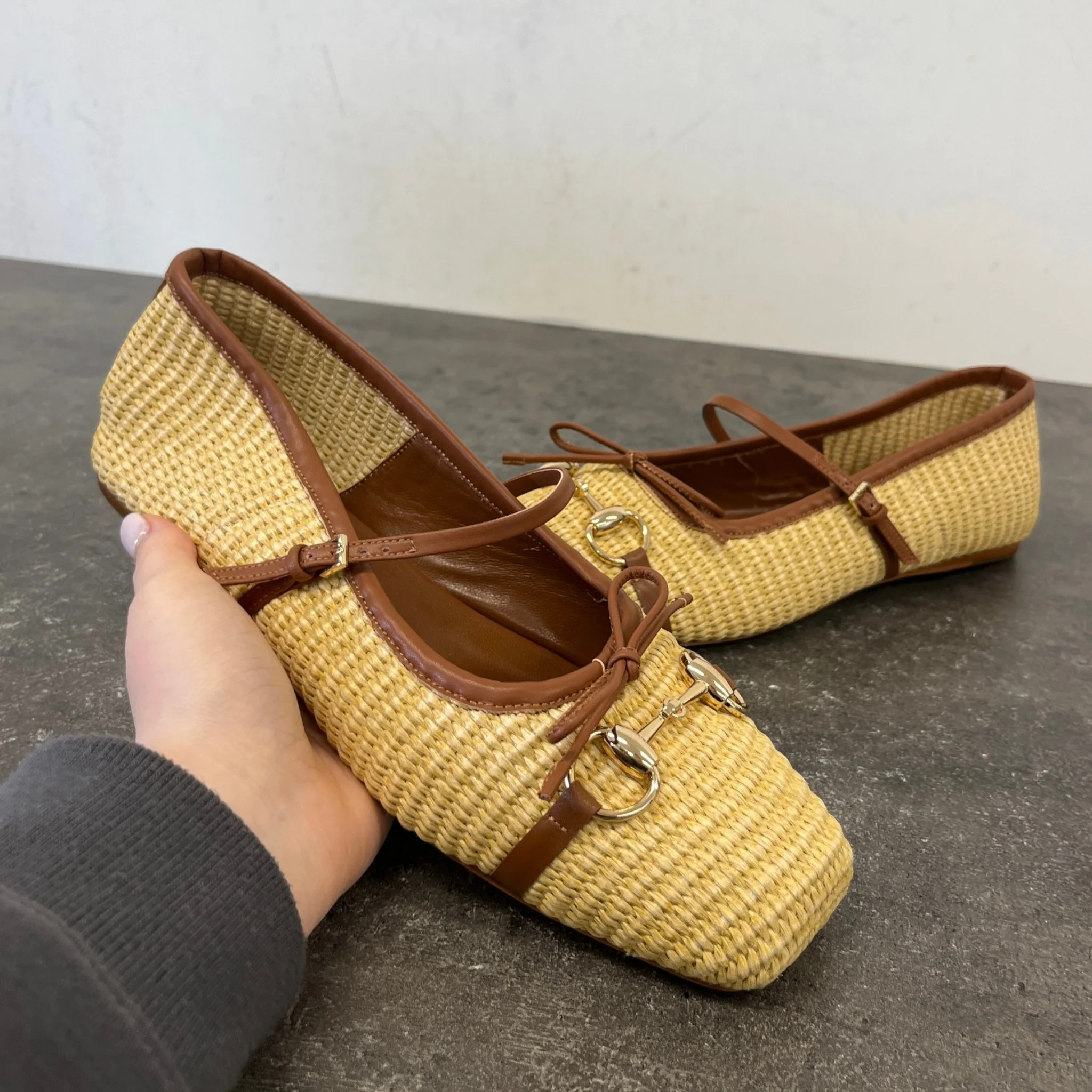 Women's Raffia Horsebit Mules Beige Size EU 40 / UK 7 - Image 13