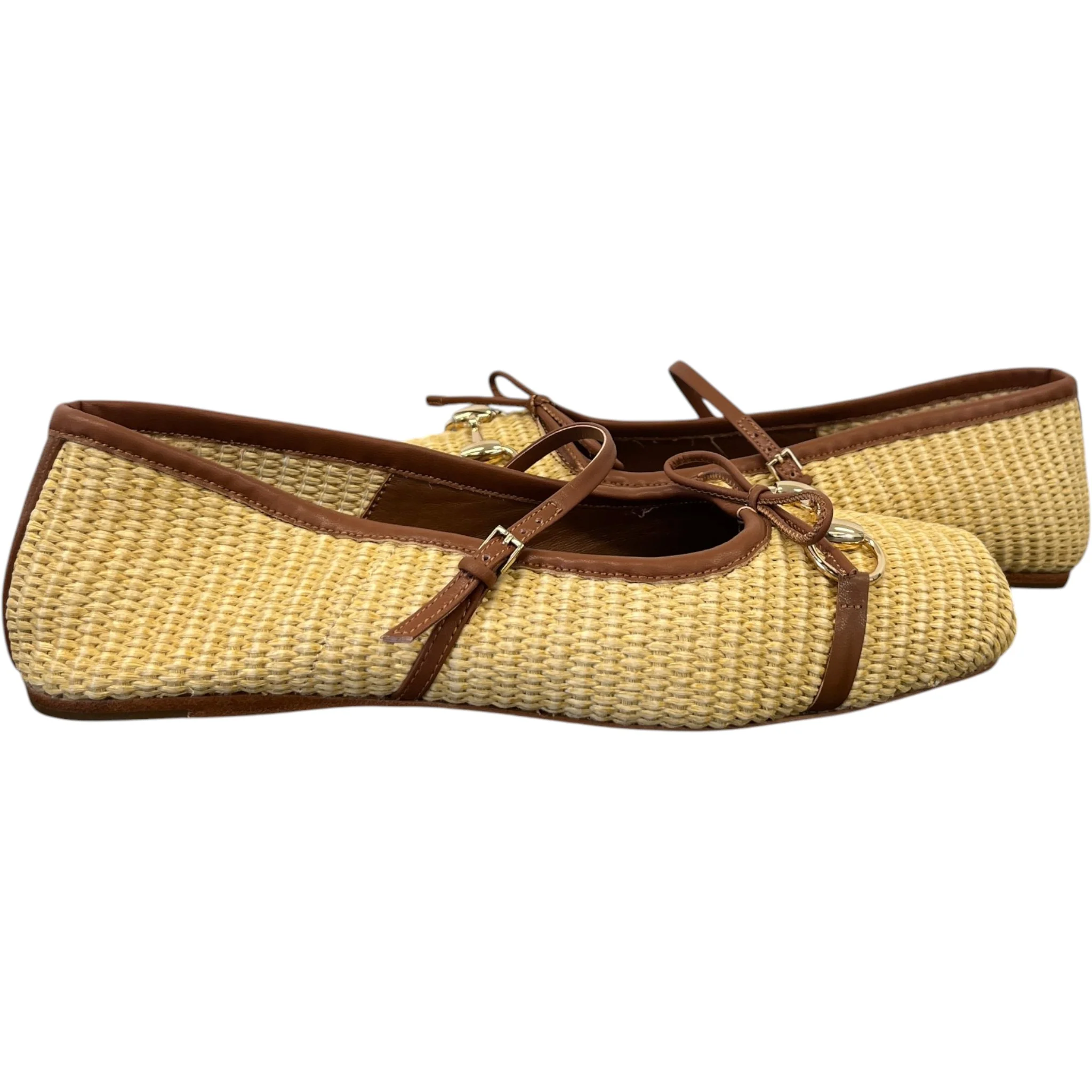 Women's Raffia Horsebit Mules Beige Size EU 40 / UK 7 - Image 3