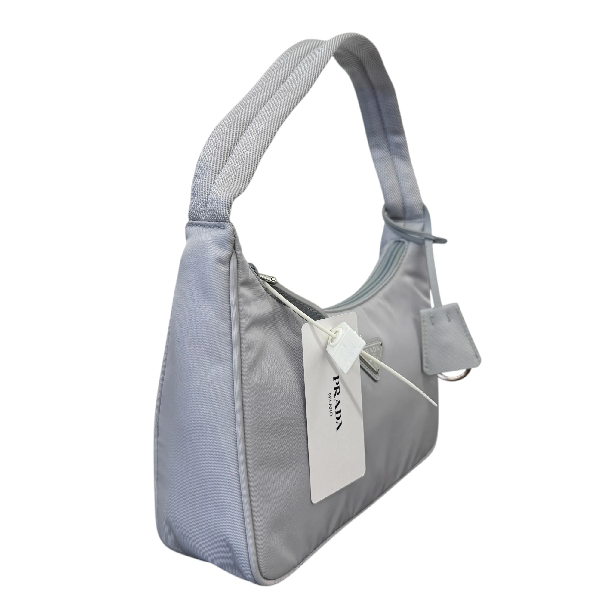 Women's Re-Edition 2000 Tessuto Mini Hobo Bag Grey - Image 2