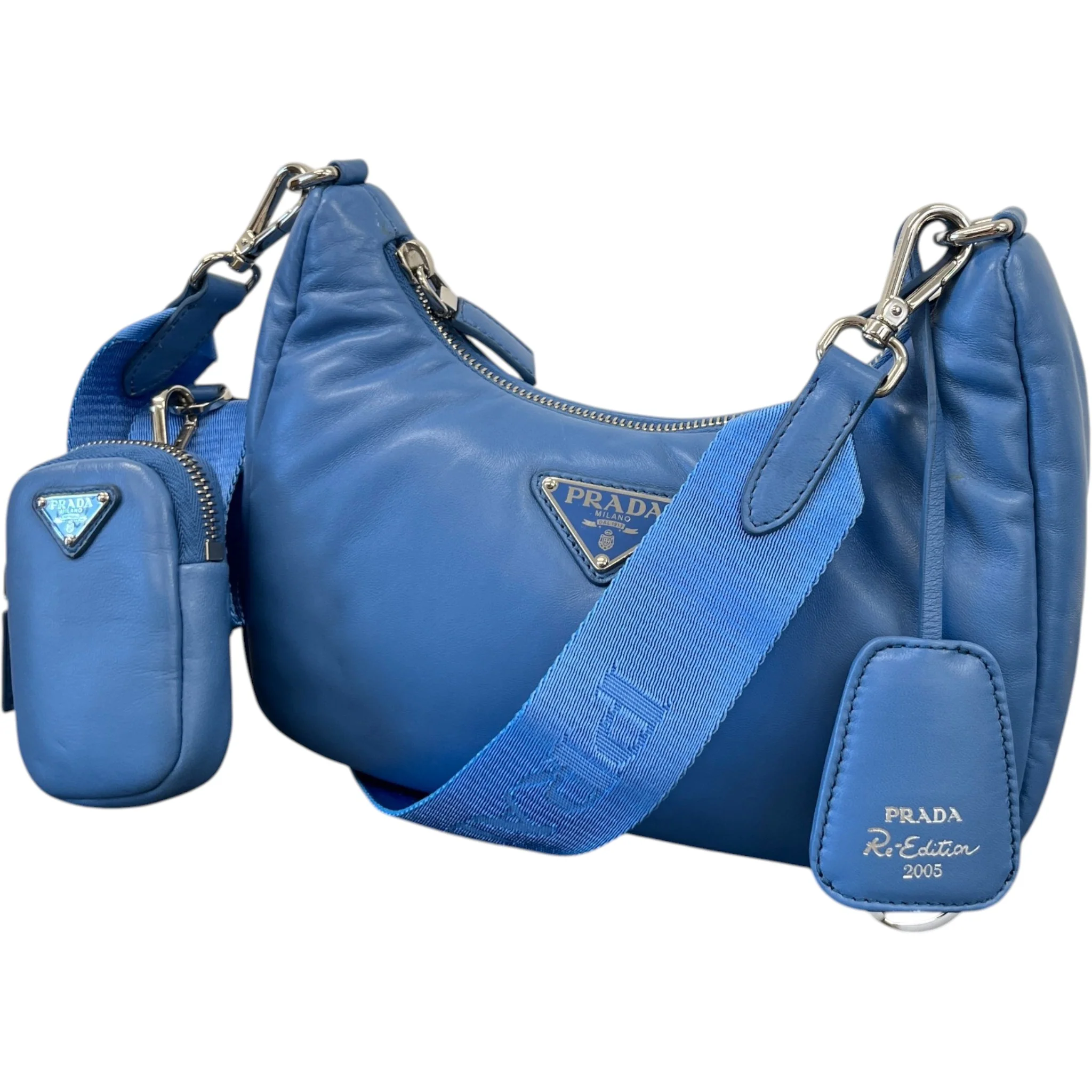 Women's Re-Edition 2005 Padded Nappa Bag Blue - Image 5