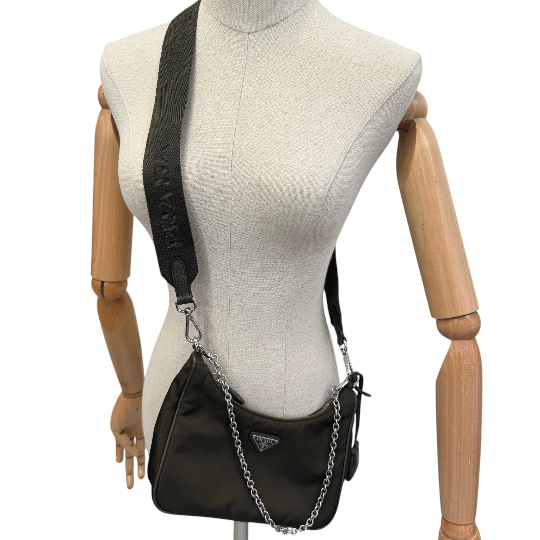 Women's Re-Edition 2005 Re-Nylon Bag Khaki - Image 2