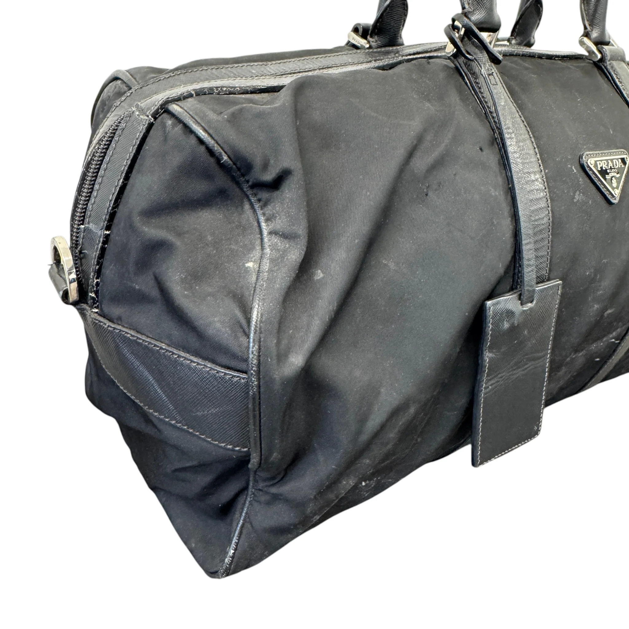 Women's Re-Nylon Plaque Logo Bag Black - Image 3
