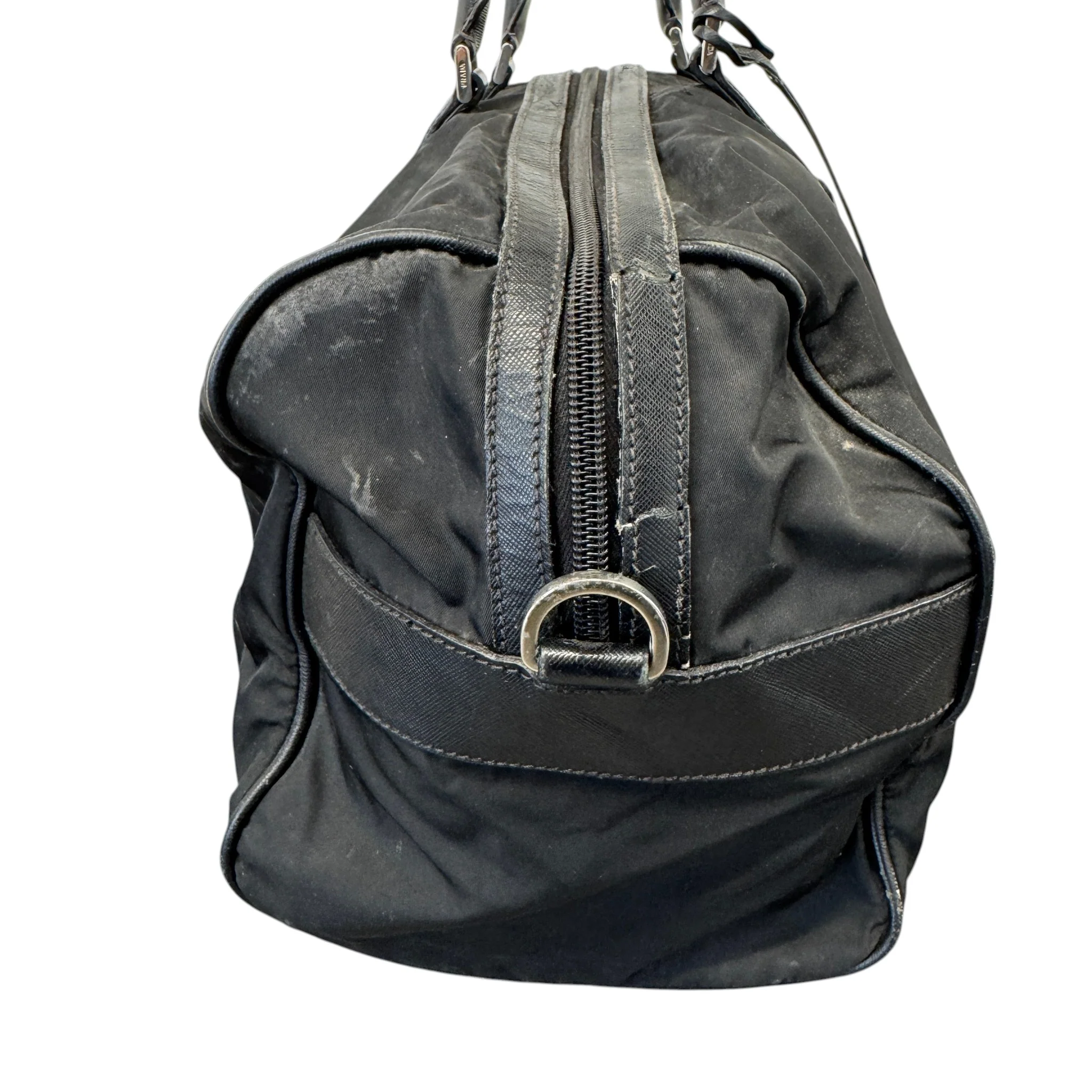Women's Re-Nylon Plaque Logo Bag Black - Image 4