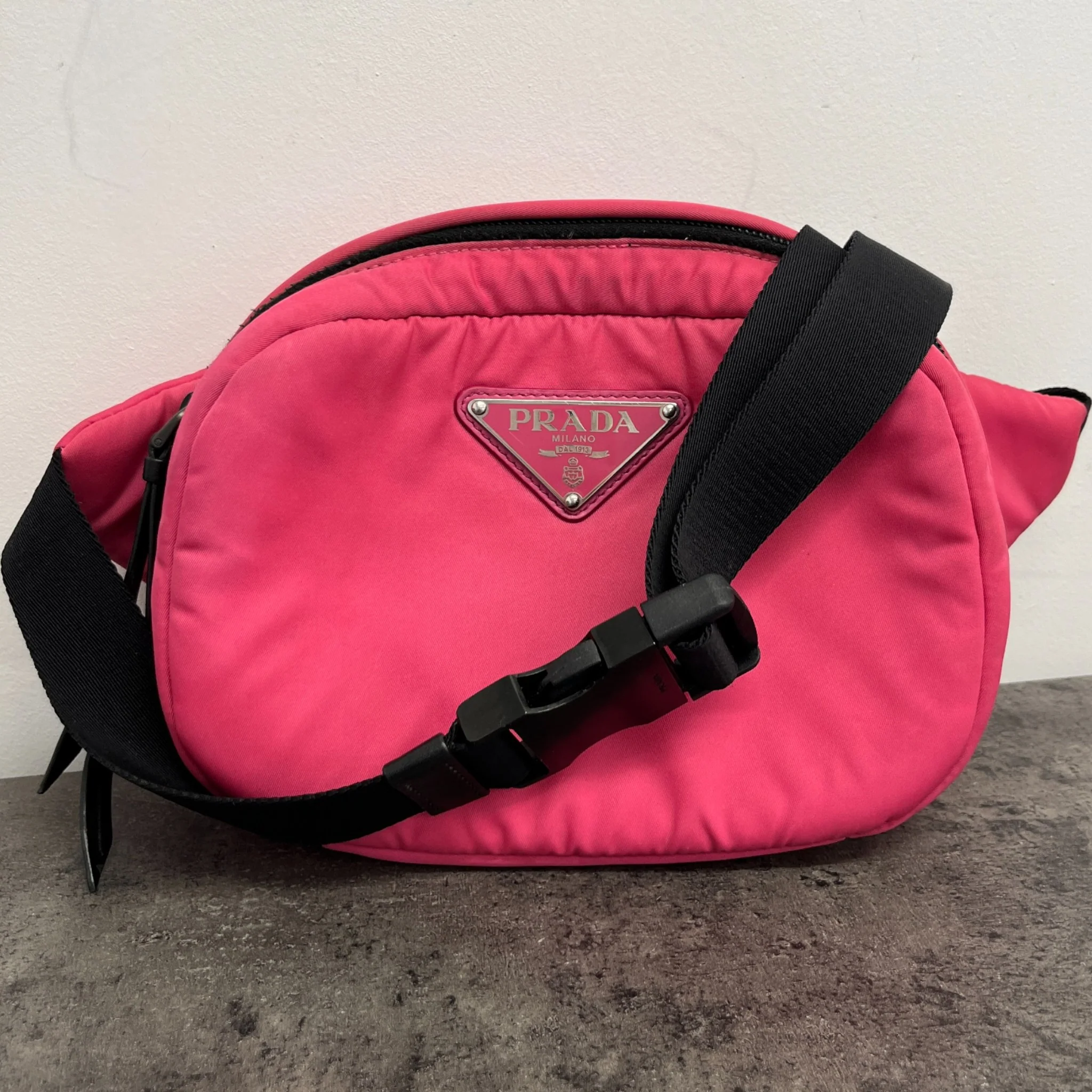 Women's Re-Nylon Plaque Logo Belt Bag Pink - Image 11