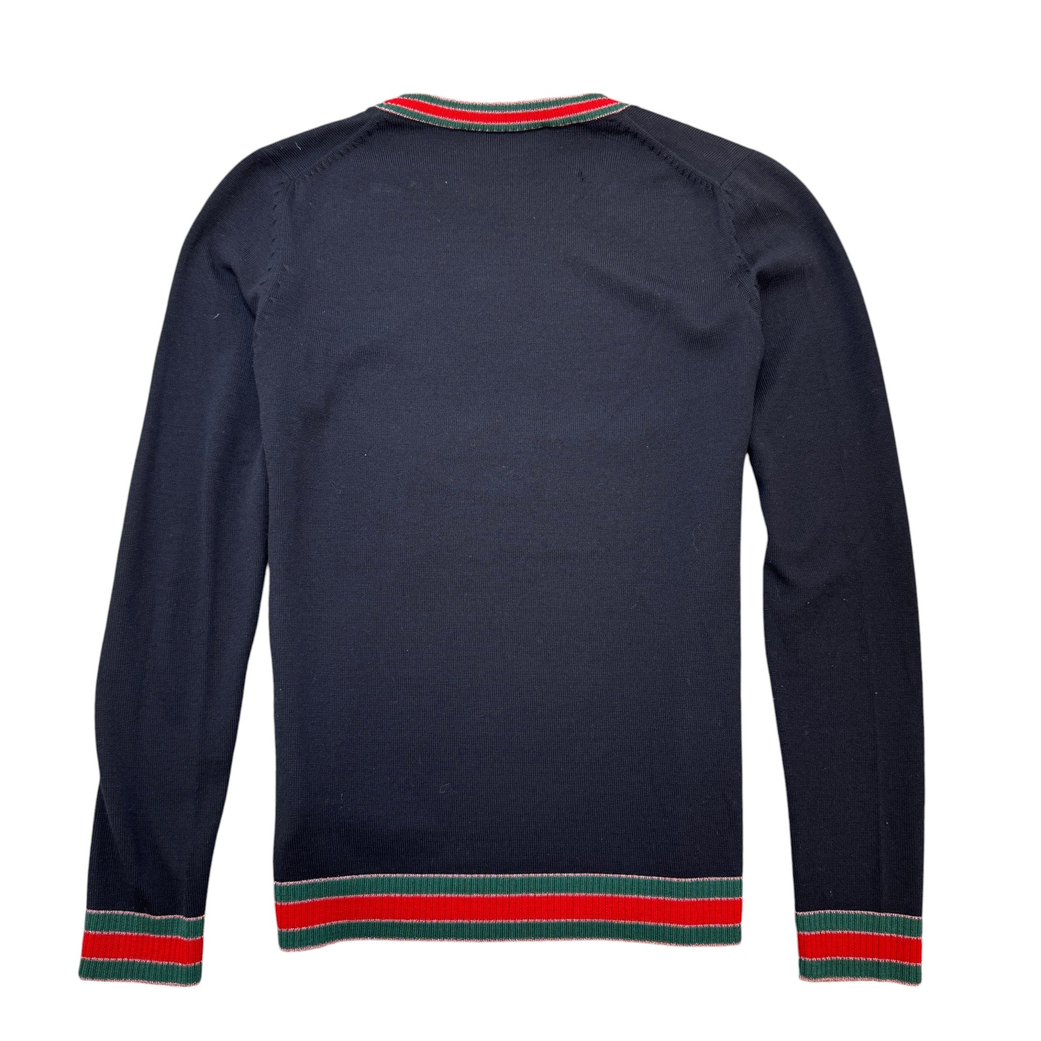 Women's Red Stripe Jumper Navy Size M - Image 2