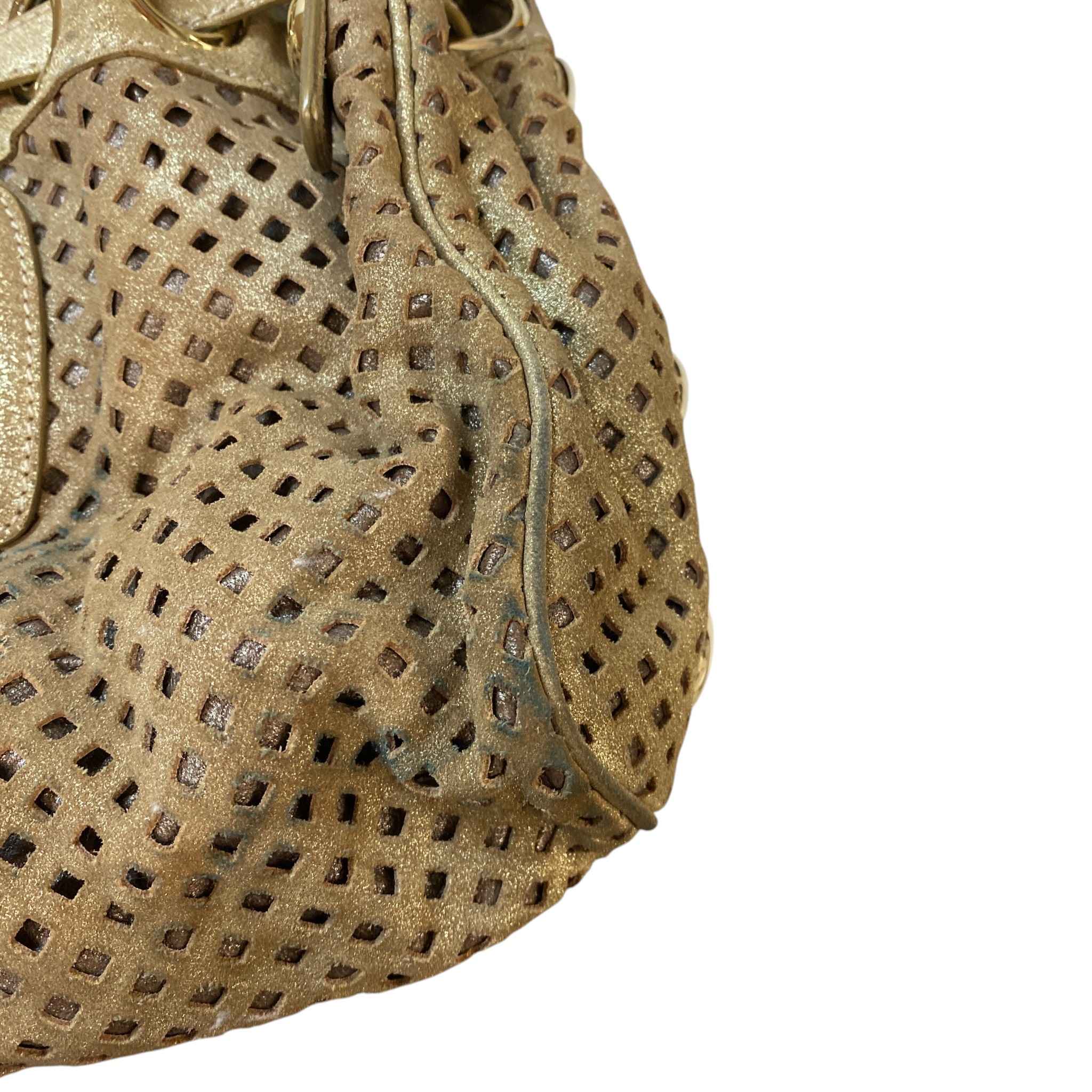 Women's Riki Perforated Bag Gold - Image 10