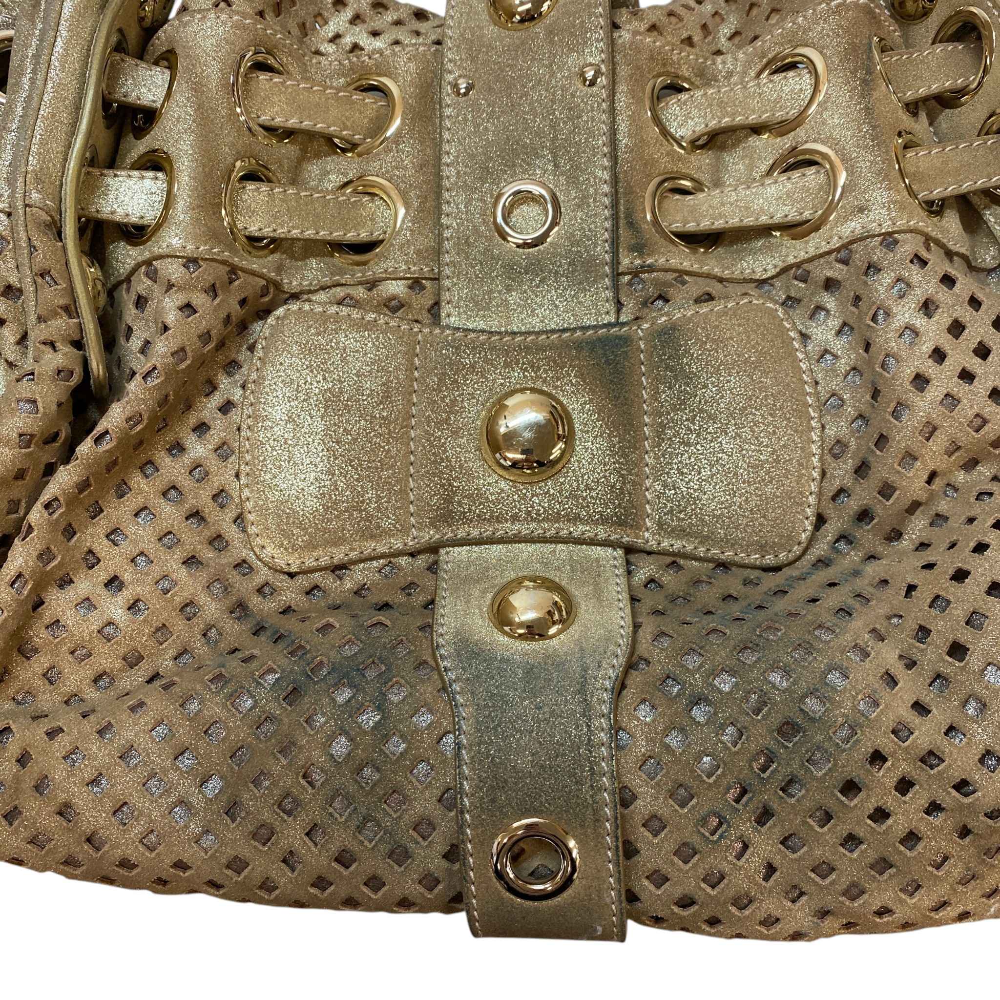 Women's Riki Perforated Bag Gold - Image 11