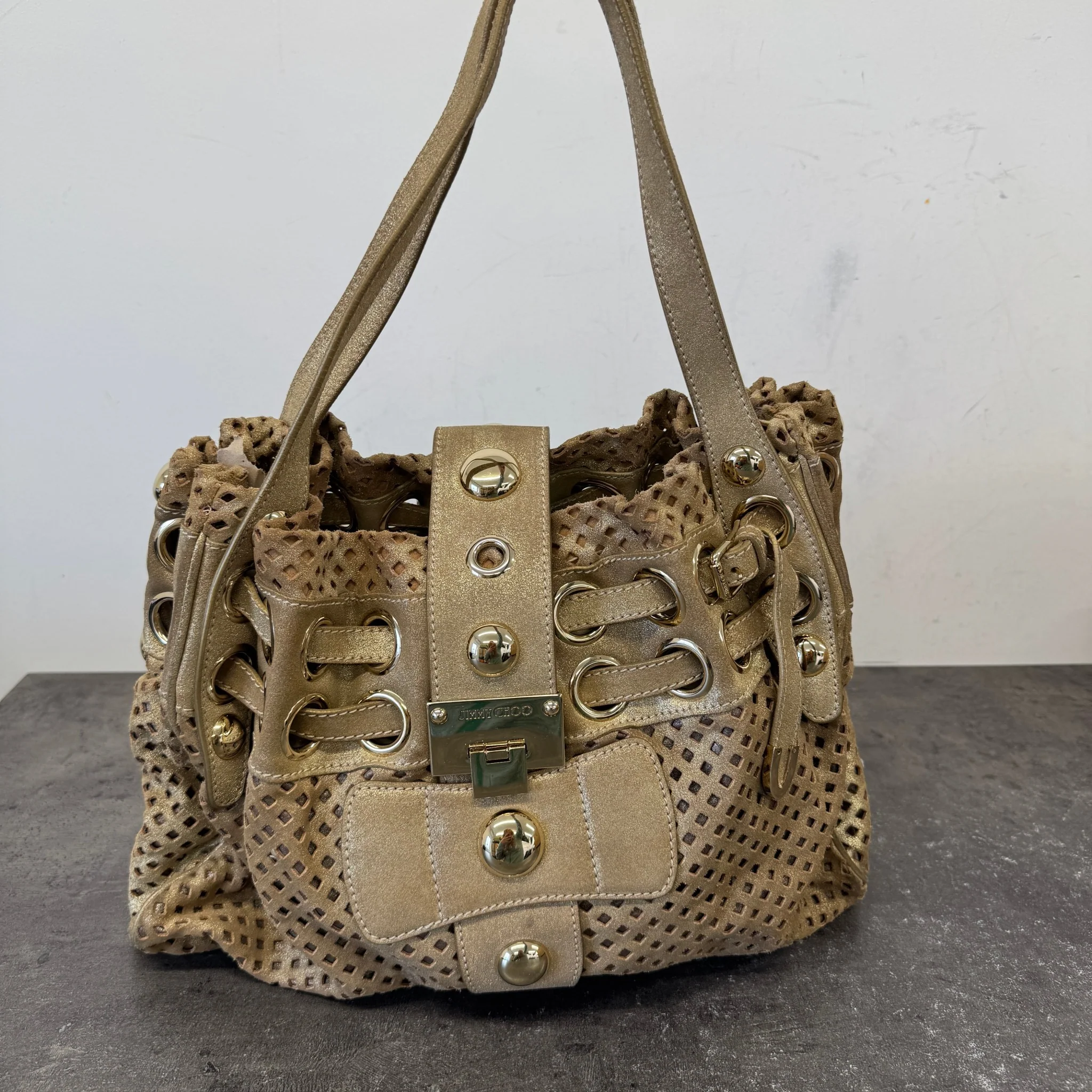 Women's Riki Perforated Bag Gold - Image 12