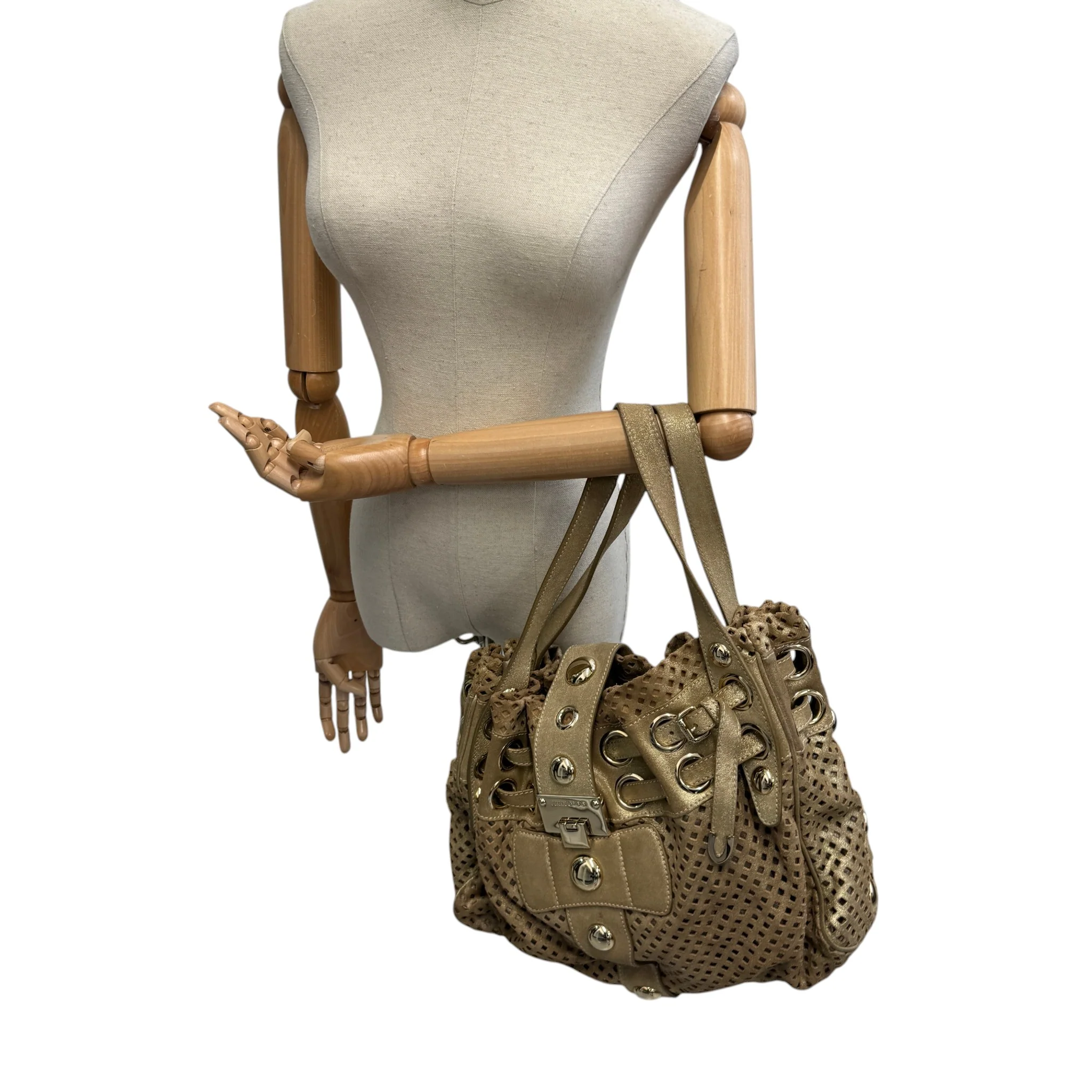 Women's Riki Perforated Bag Gold - Image 2