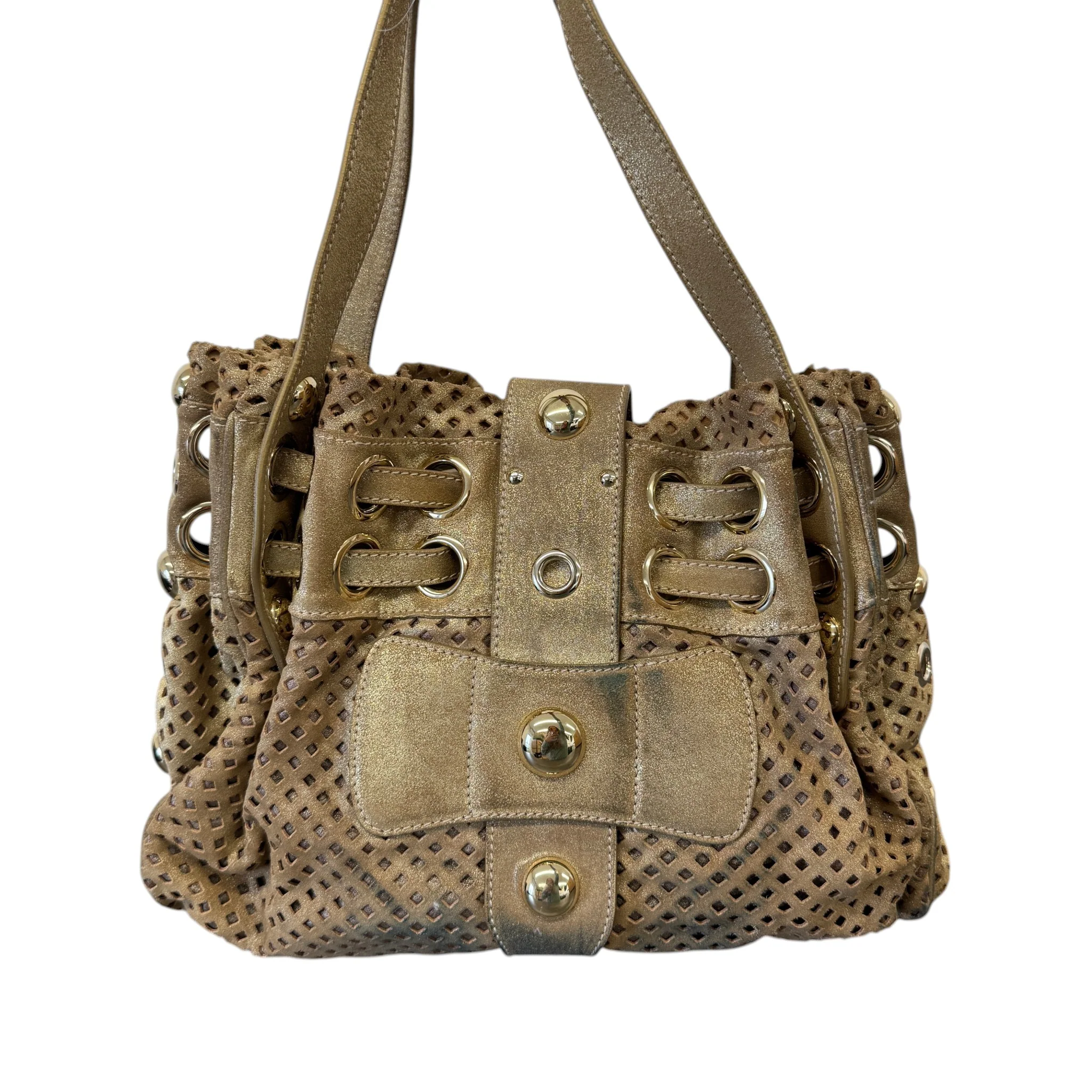 Women's Riki Perforated Bag Gold - Image 3