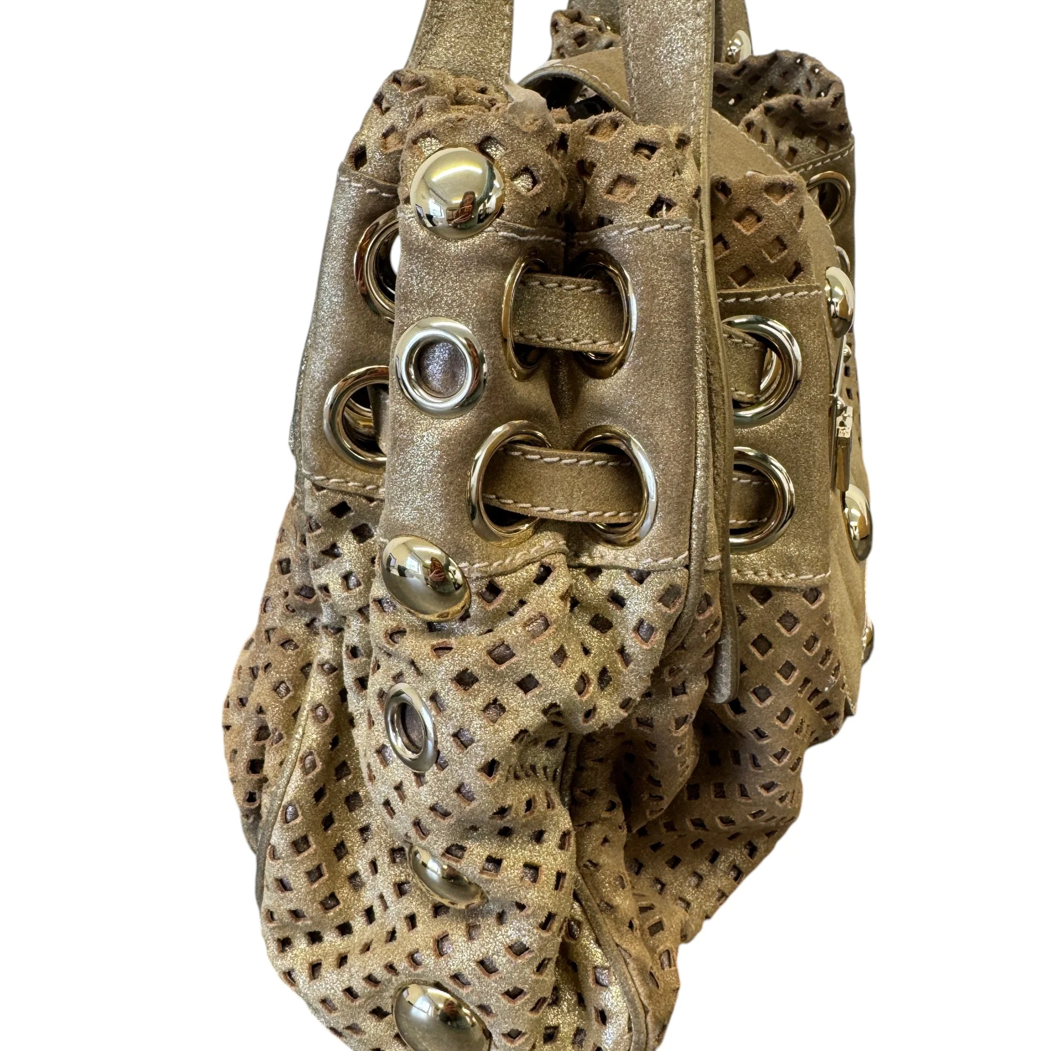 Women's Riki Perforated Bag Gold - Image 5