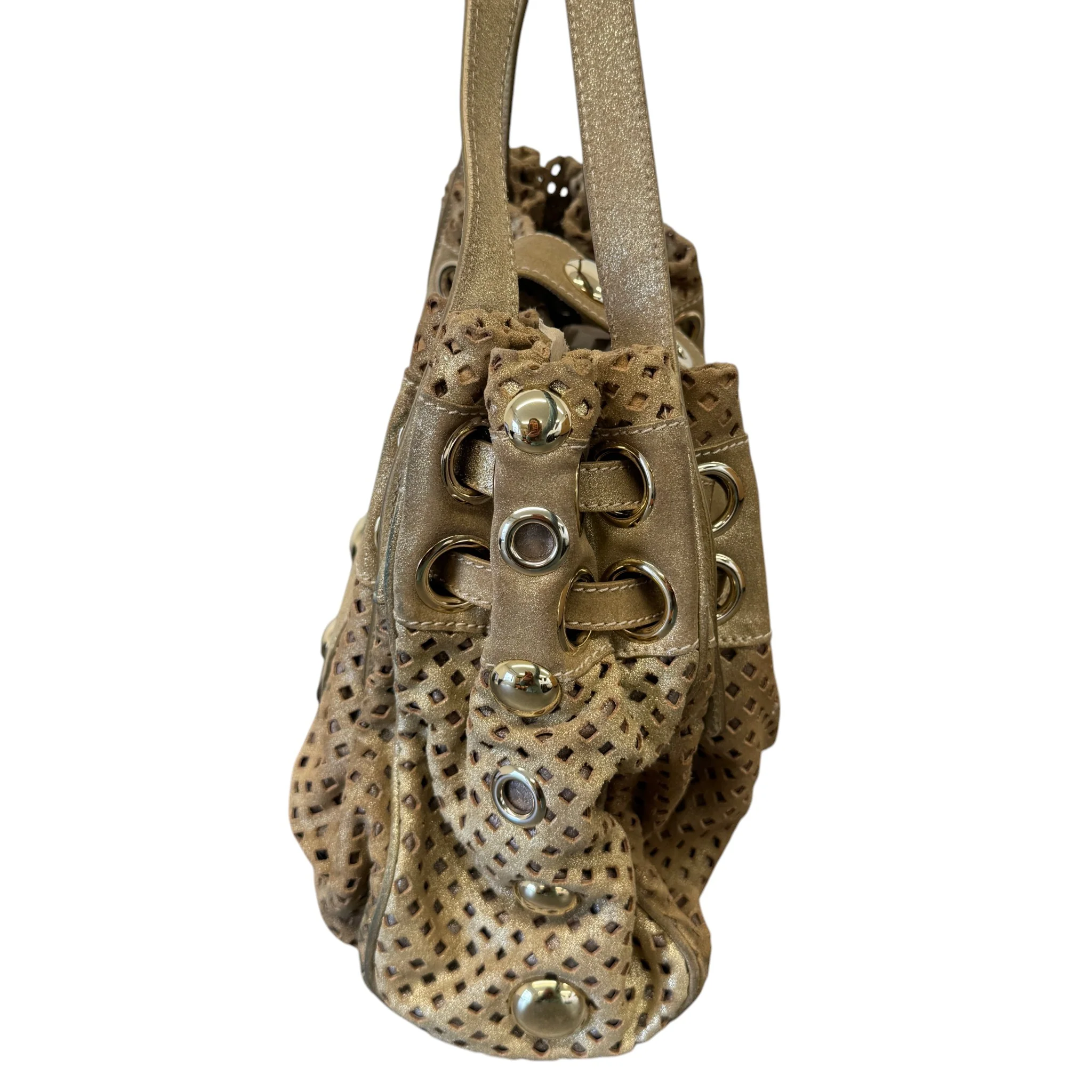 Women's Riki Perforated Bag Gold - Image 6