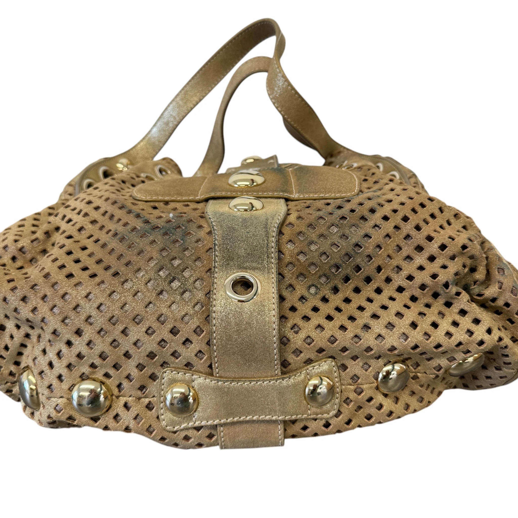 Women's Riki Perforated Bag Gold - Image 8