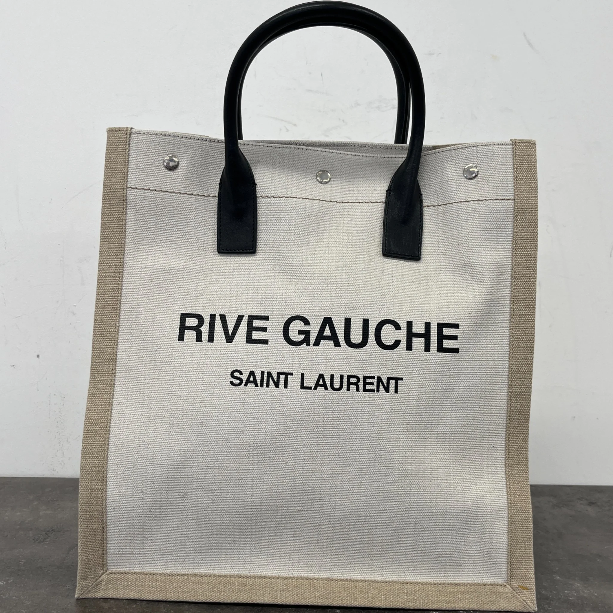 Women's Rive Gauche Tote Bag Beige - Image 13