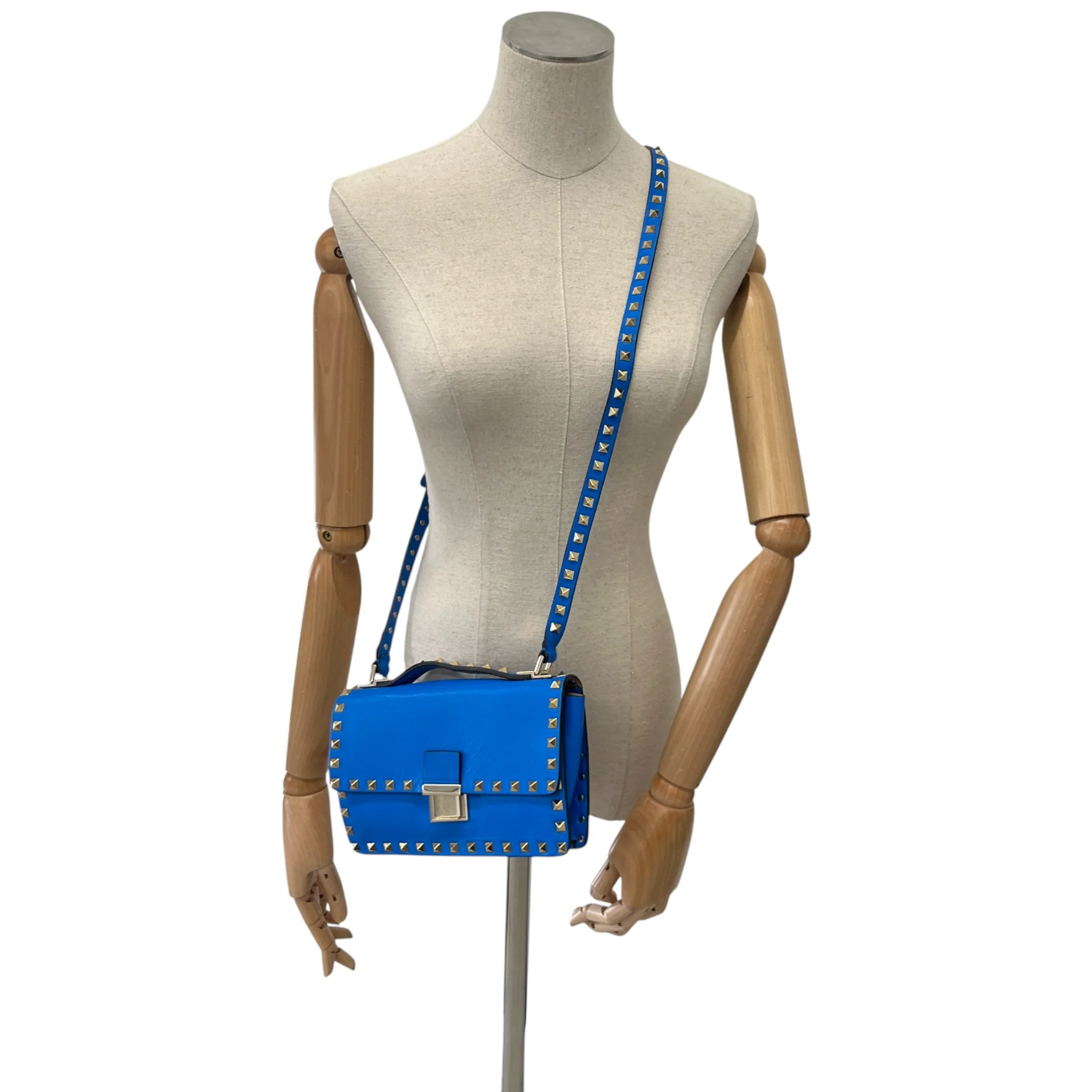 Women's Rockstud Flap Bag Blue - Image 2