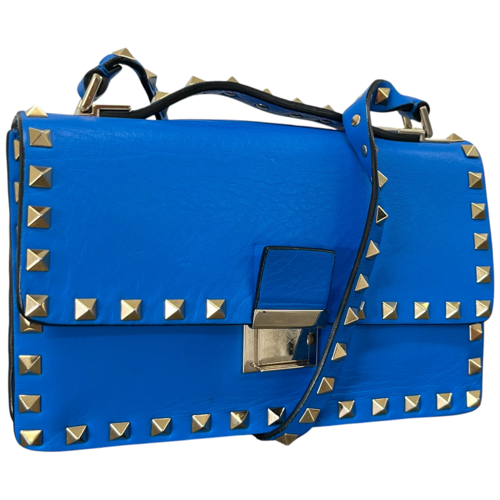 Women's Rockstud Flap Bag Blue - Image 4