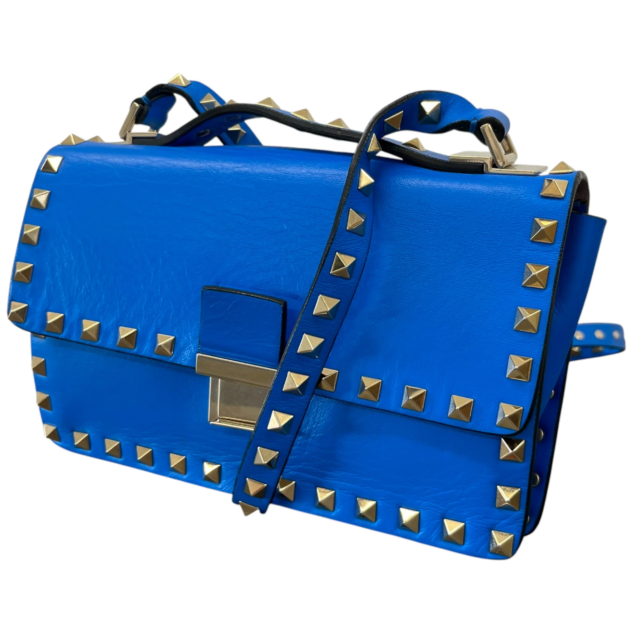 Women's Rockstud Flap Bag Blue - Image 5