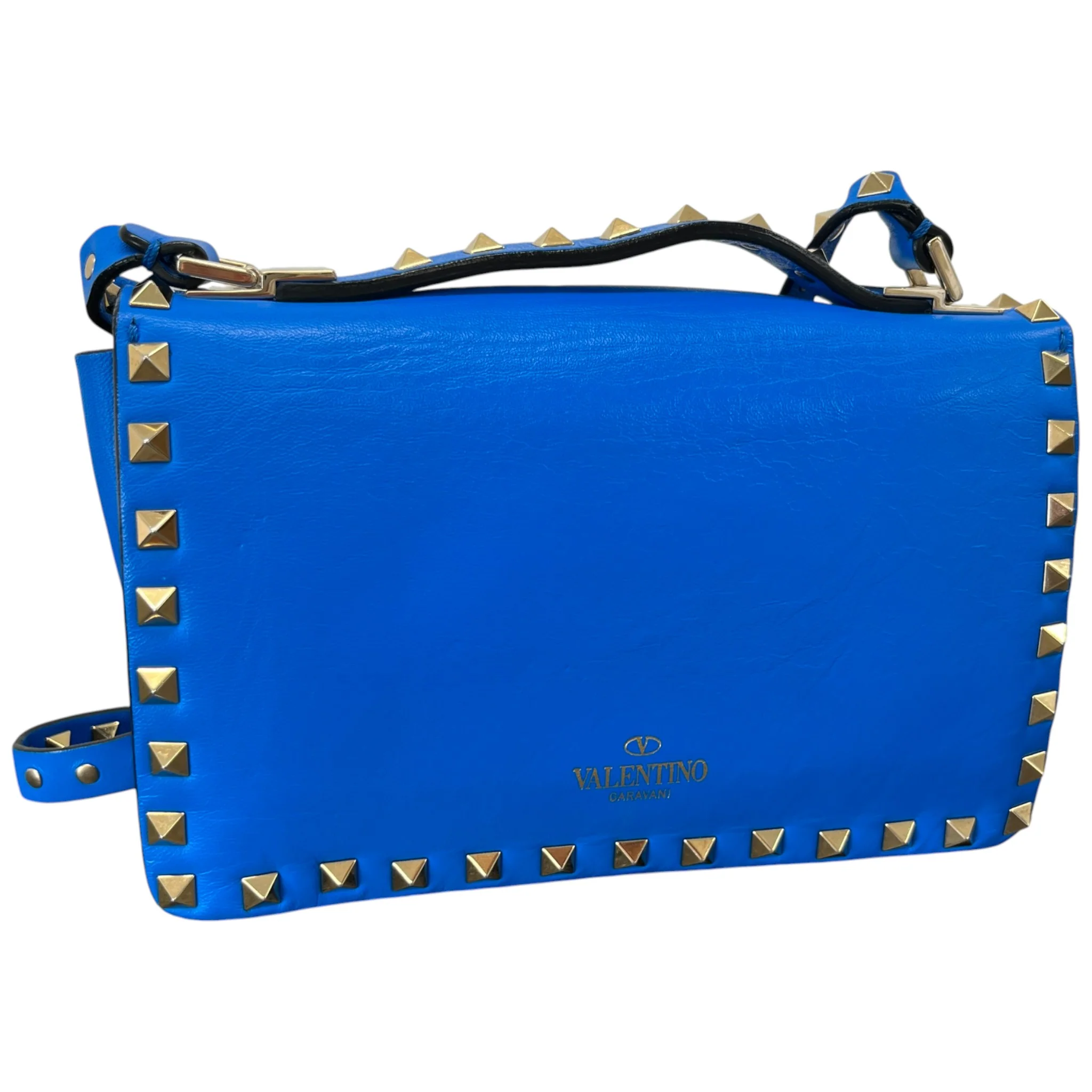 Women's Rockstud Flap Bag Blue - Image 8