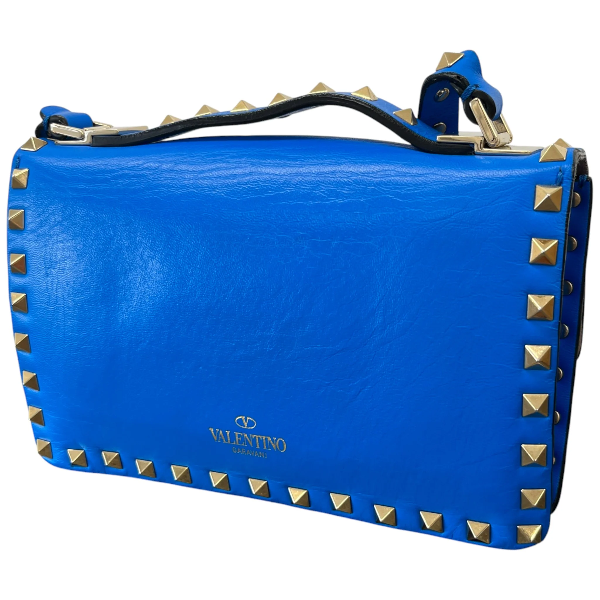 Women's Rockstud Flap Bag Blue - Image 9