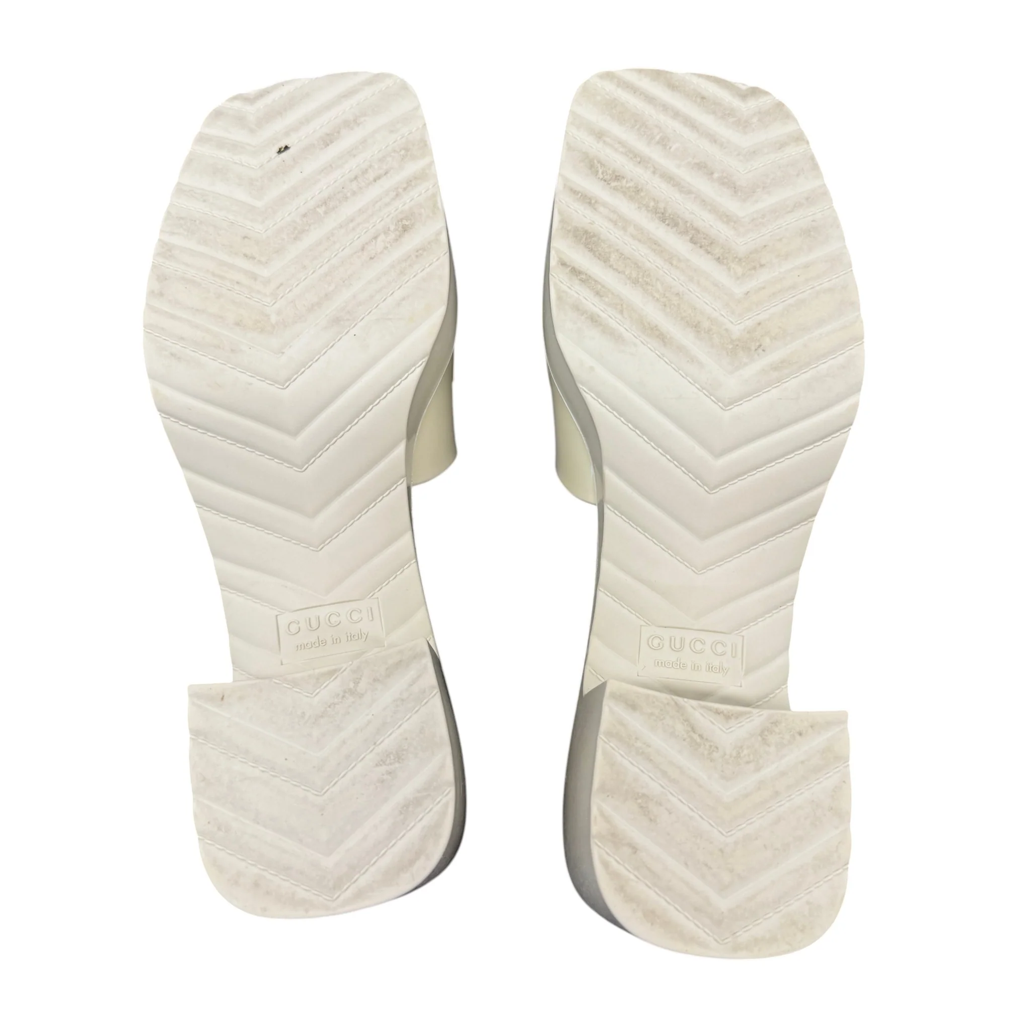 Women's Rubber Logo Platform Heels Cream Size EU 37 / UK 4 - Image 9