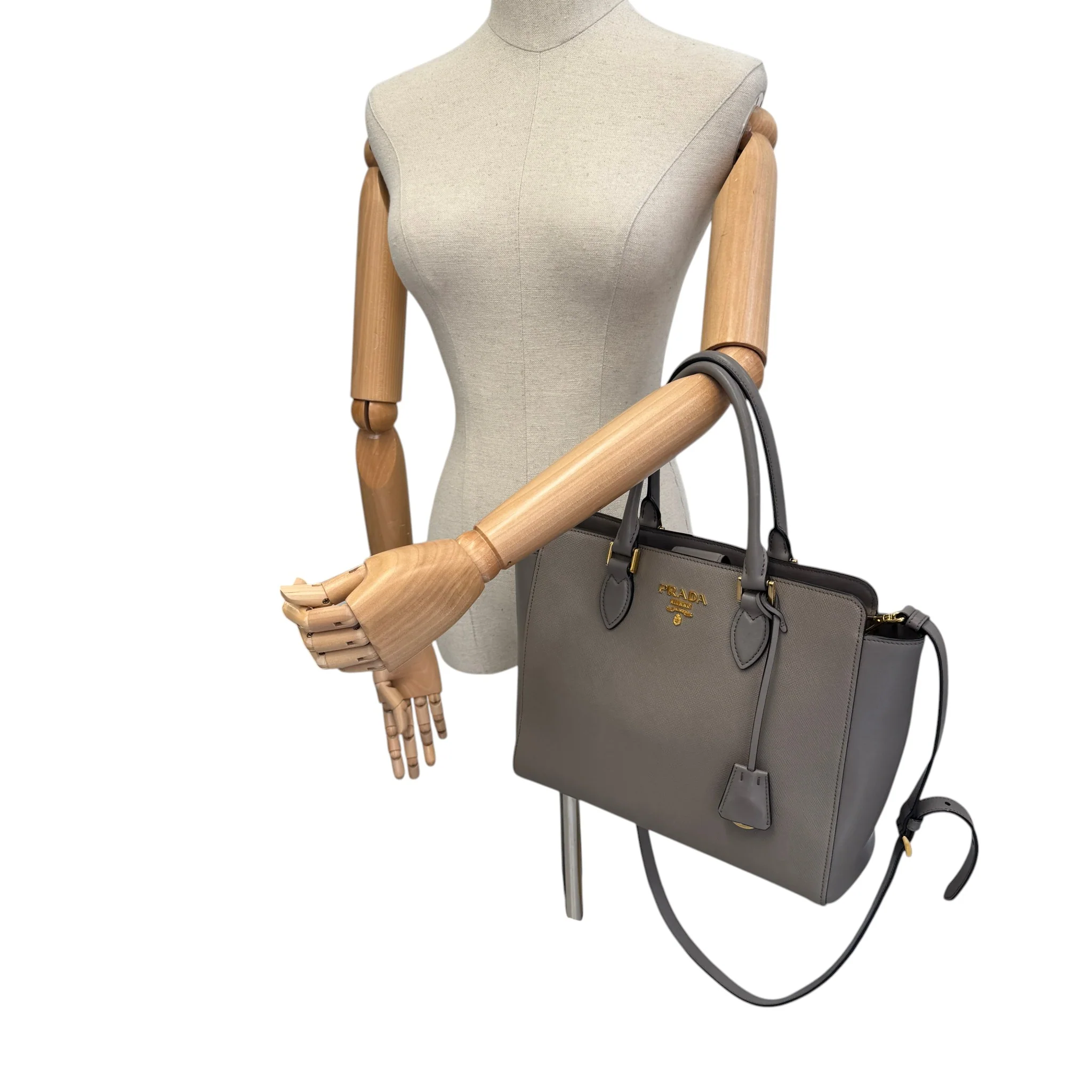Women's Saffiano Bag Grey - Image 2