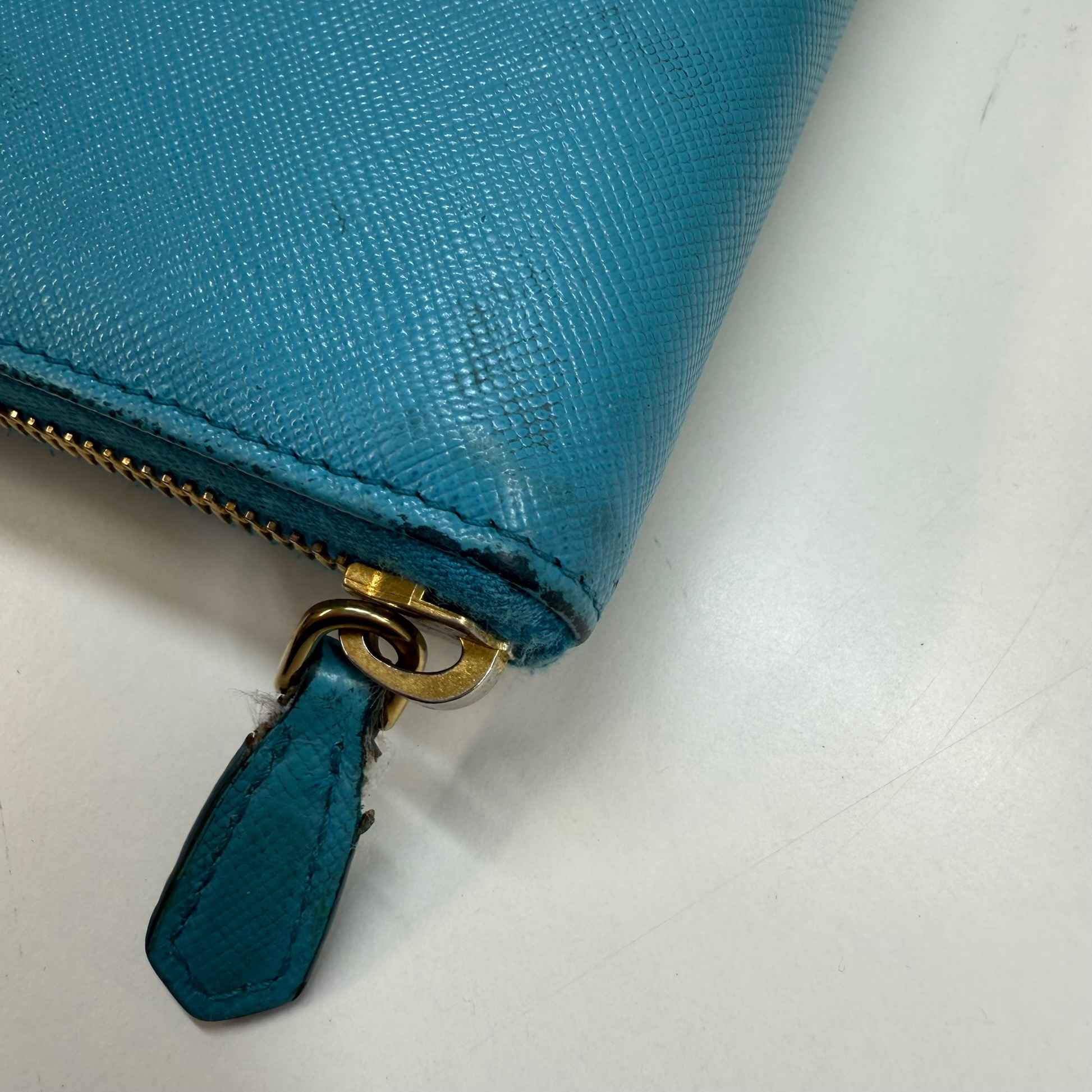 Women's Saffiano Zip Around Long Purse Blue - Image 11