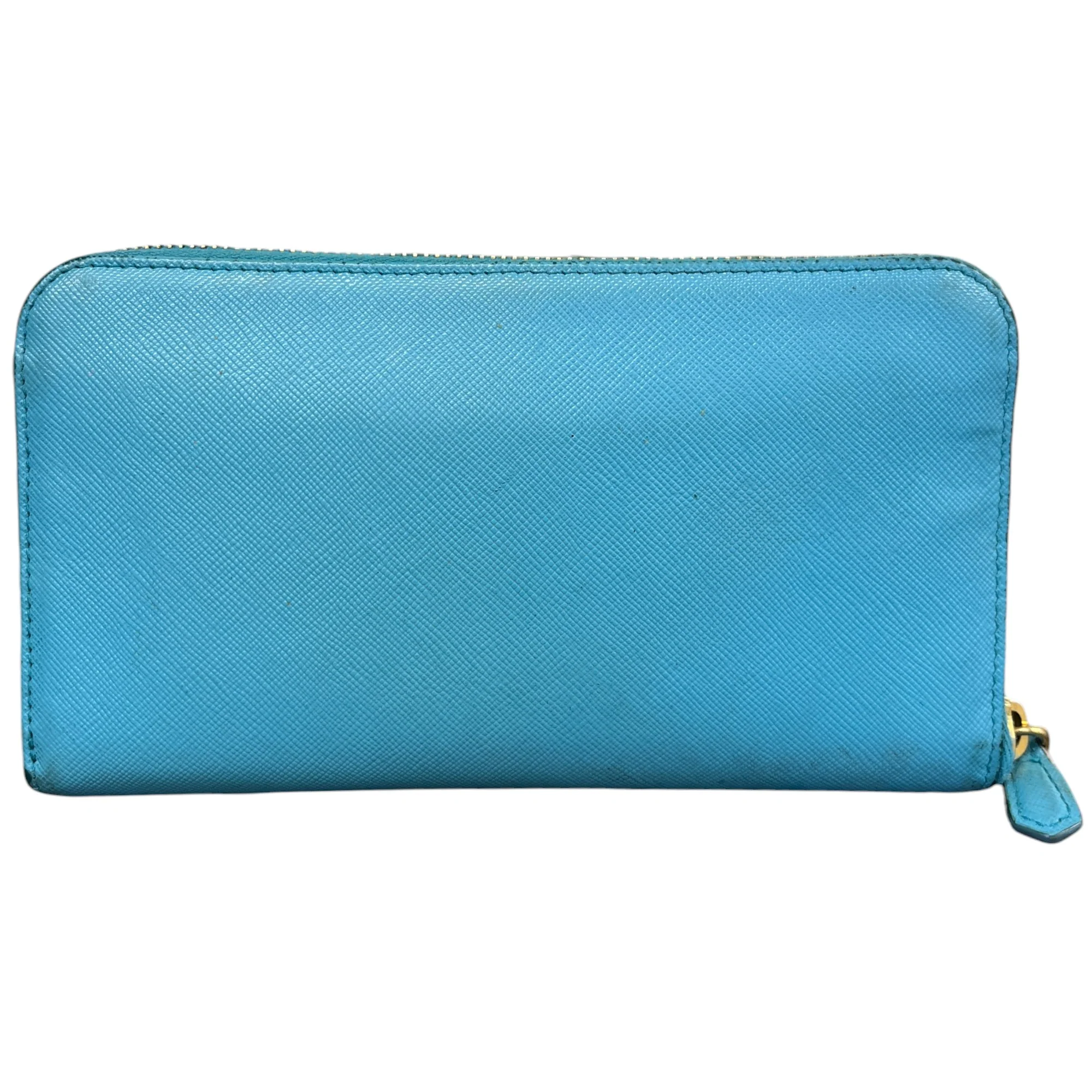 Women's Saffiano Zip Around Long Purse Blue - Image 3