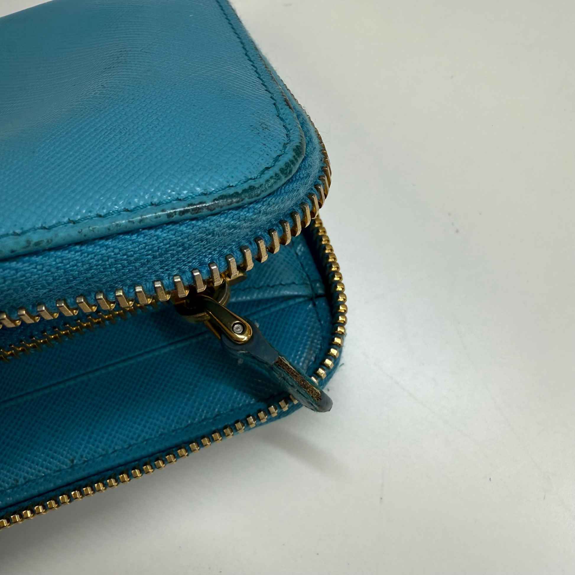 Women's Saffiano Zip Around Long Purse Blue - Image 8