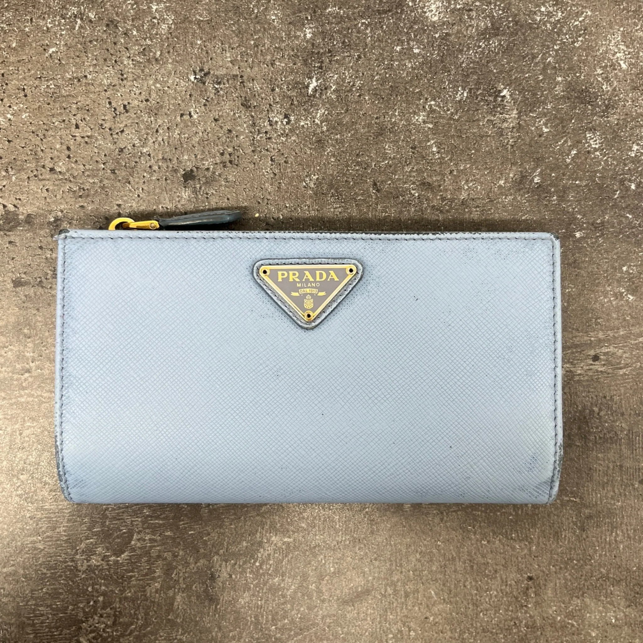Women's Saffiano Zip Around Wallet Blue - Image 11