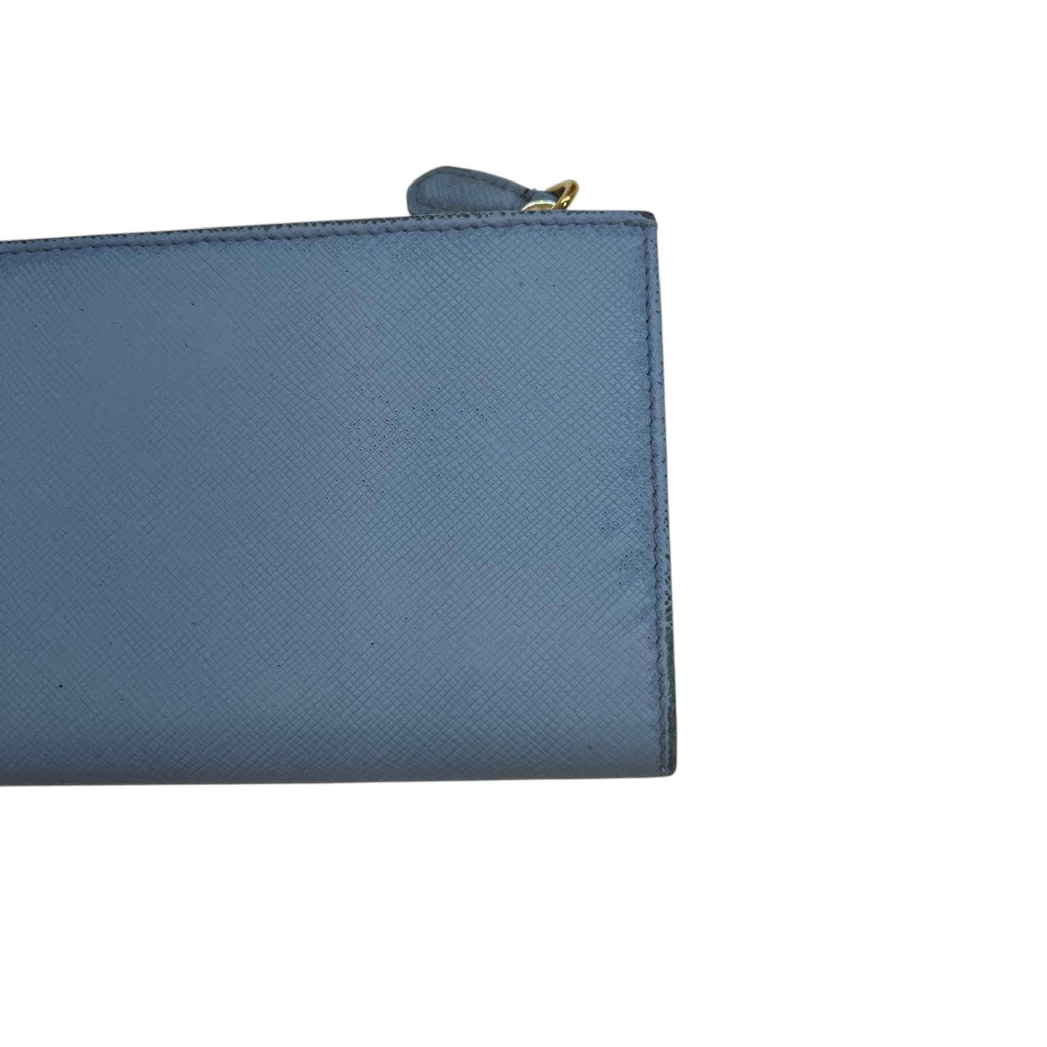Women's Saffiano Zip Around Wallet Blue - Image 15