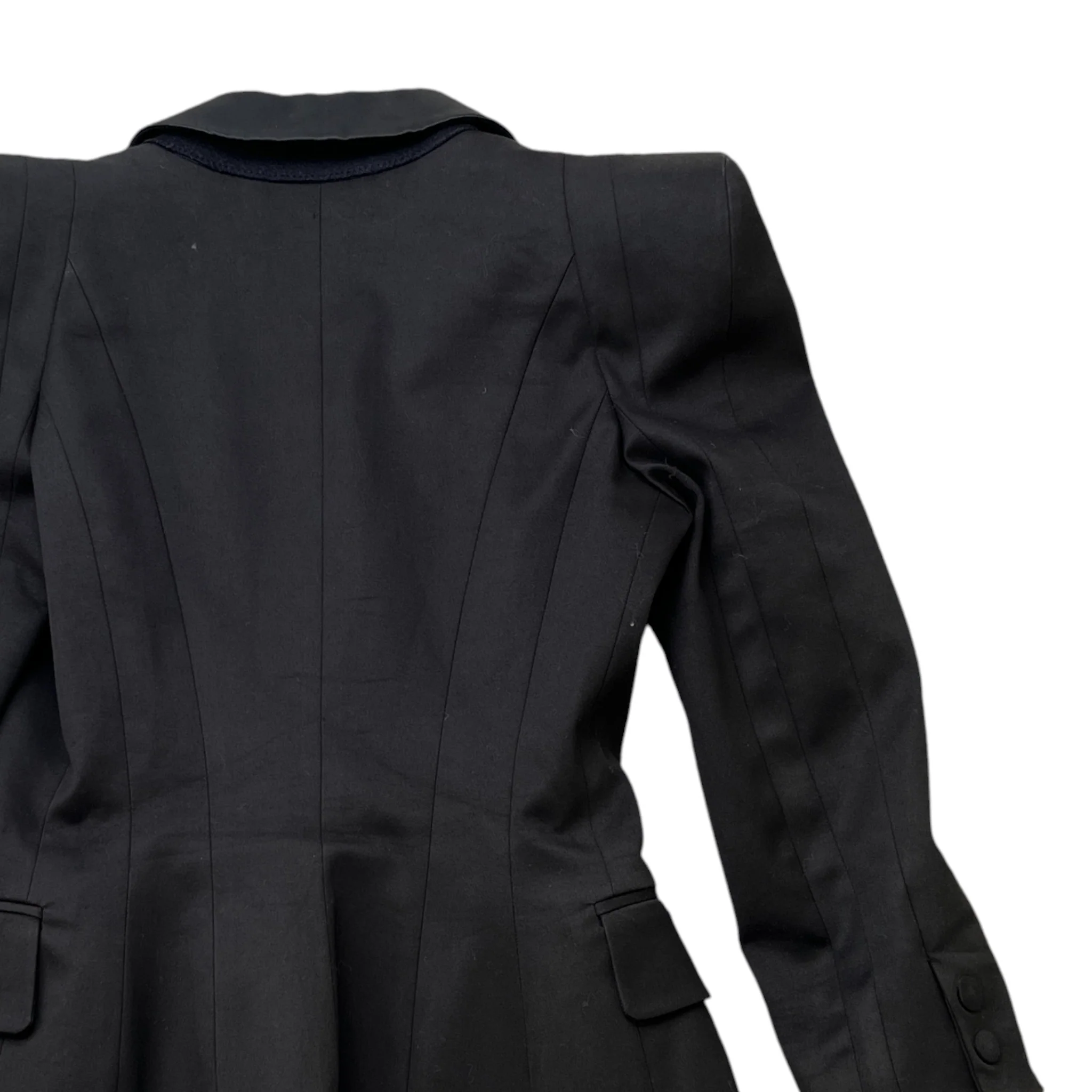 Women's Satin Lapels Jacket Black Size IT 38 / UK 6 - Image 4