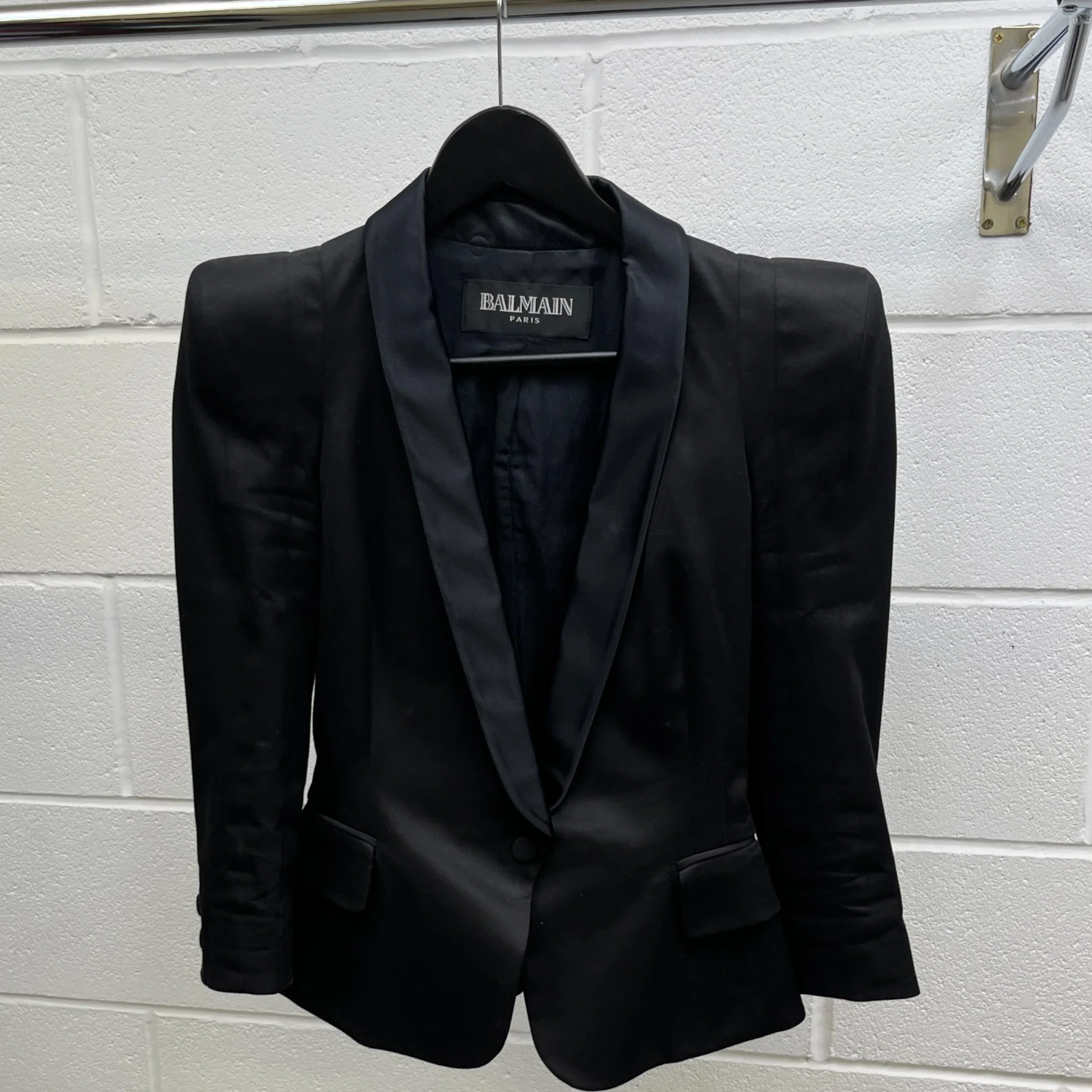 Women's Satin Lapels Jacket Black Size IT 38 / UK 6 - Image 8