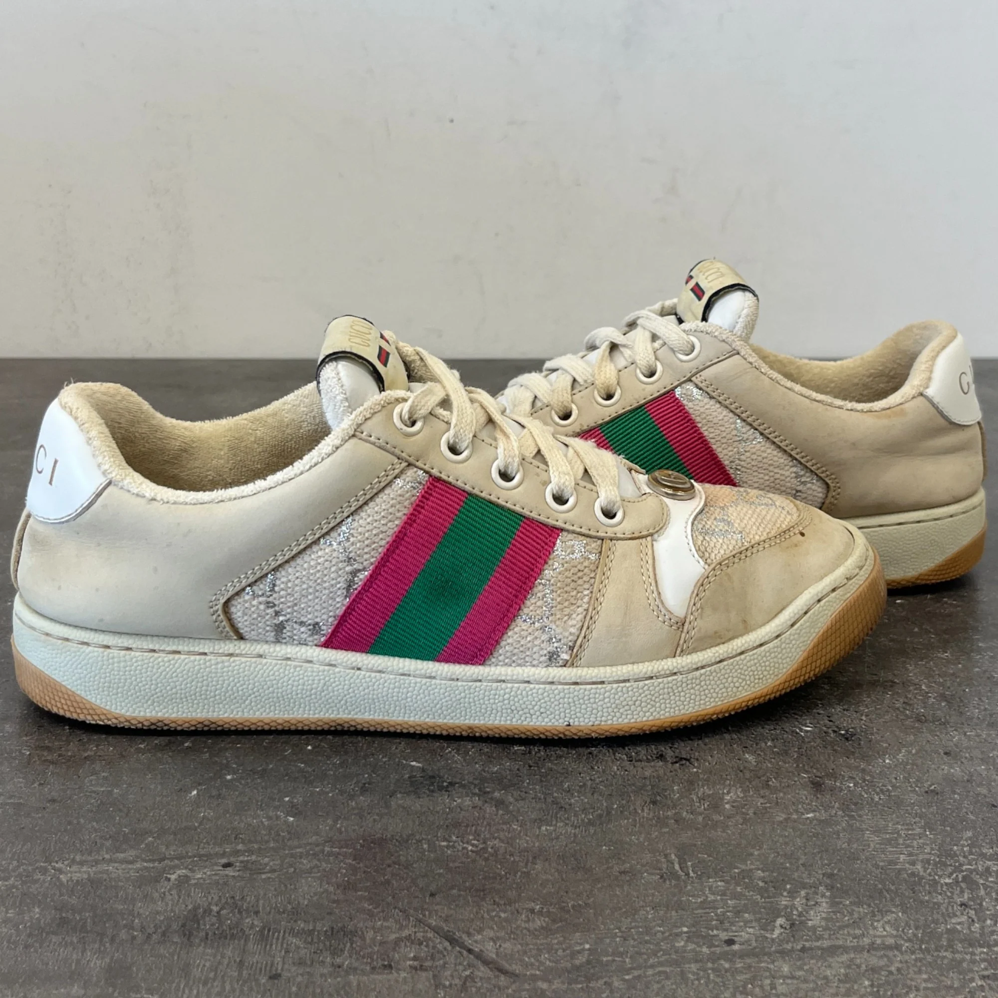 Women's Screener Distressed Low Trainers Beige Size EU 36.5 / UK 3.5 - Image 13