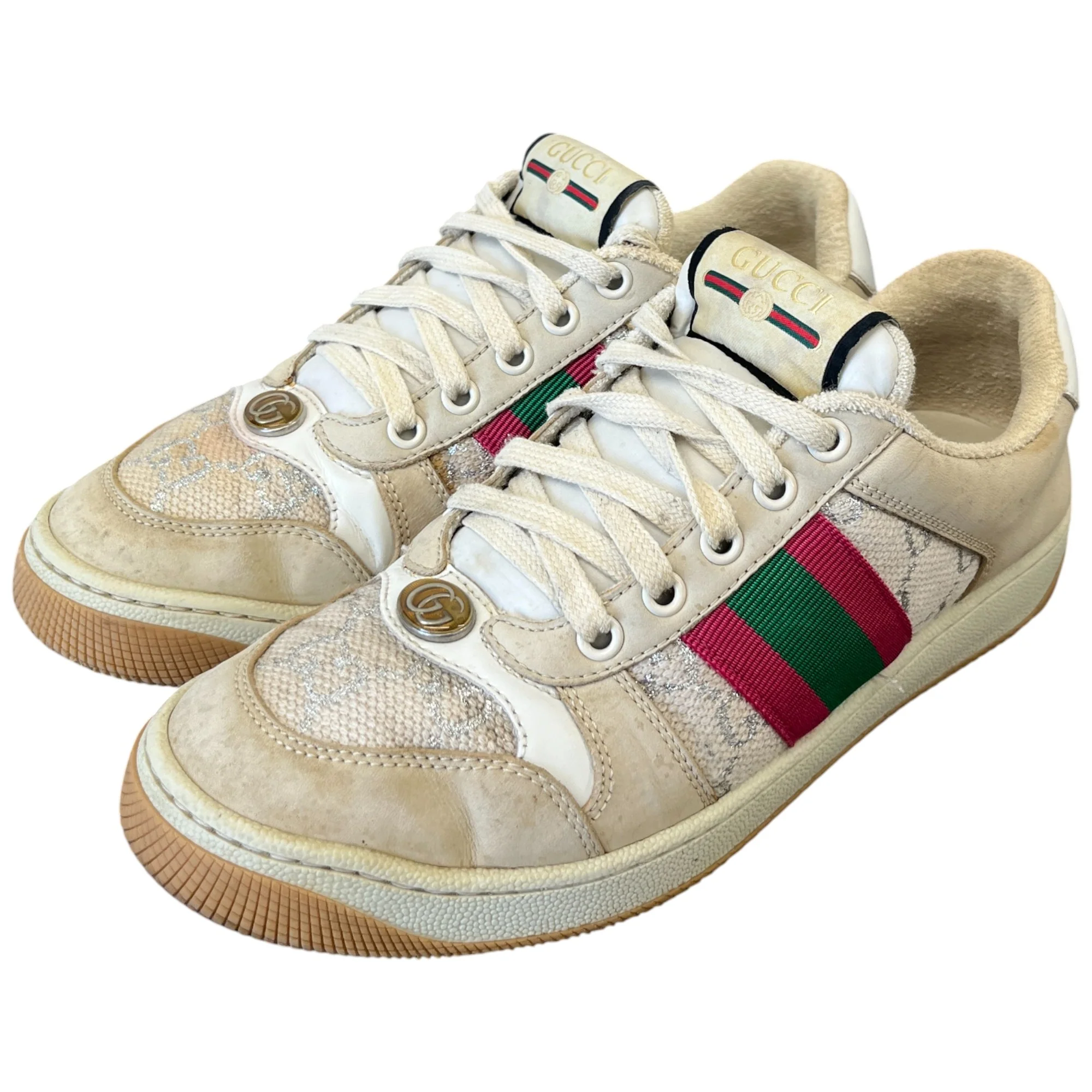 Women's Screener Distressed Low Trainers Beige Size EU 36.5 / UK 3.5 - Image 9