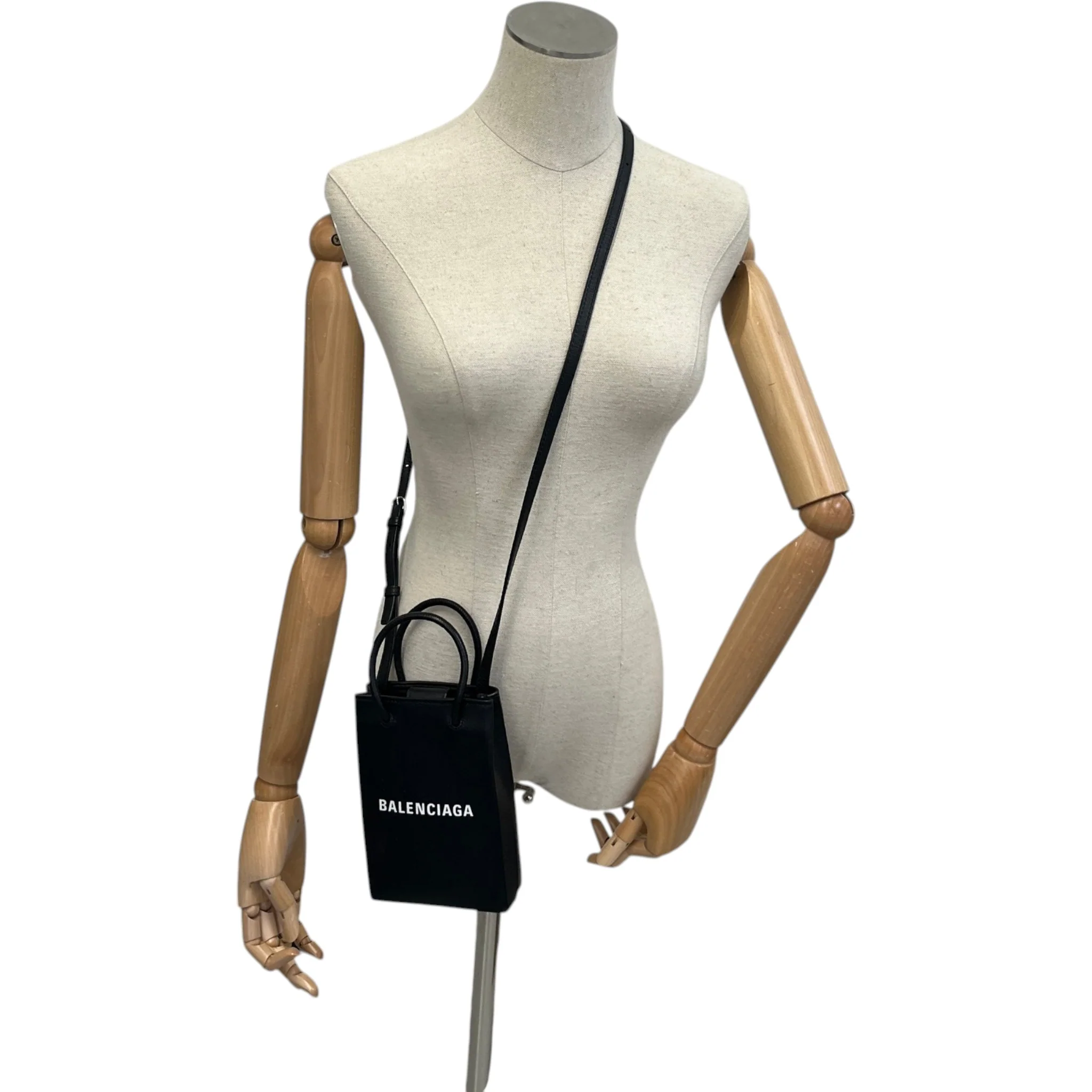 Women's Shopping Phone Pouch Bag Black - Image 2