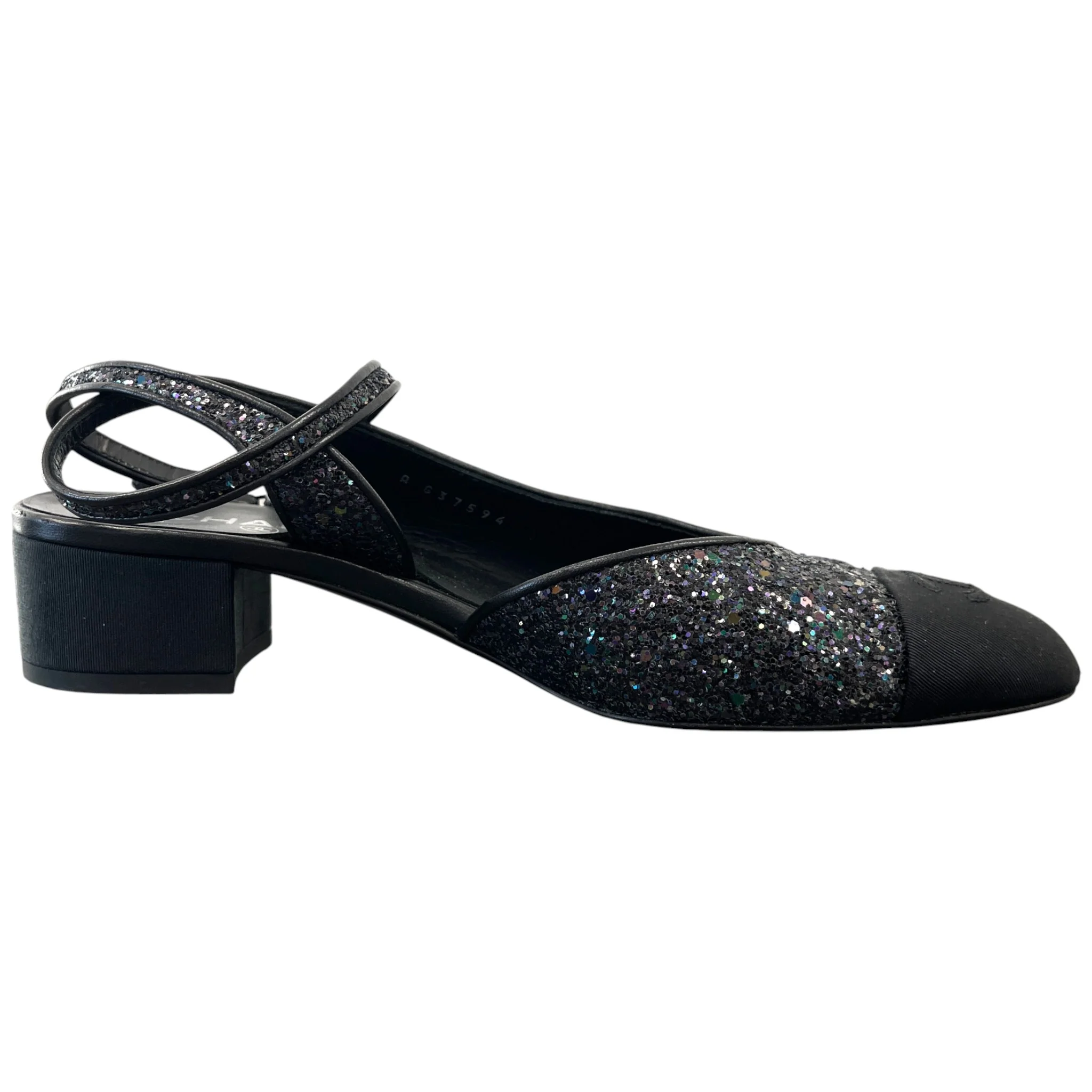 Women's Slingback Glitter Mules Black Size EU 40 / UK 7 - Image 3