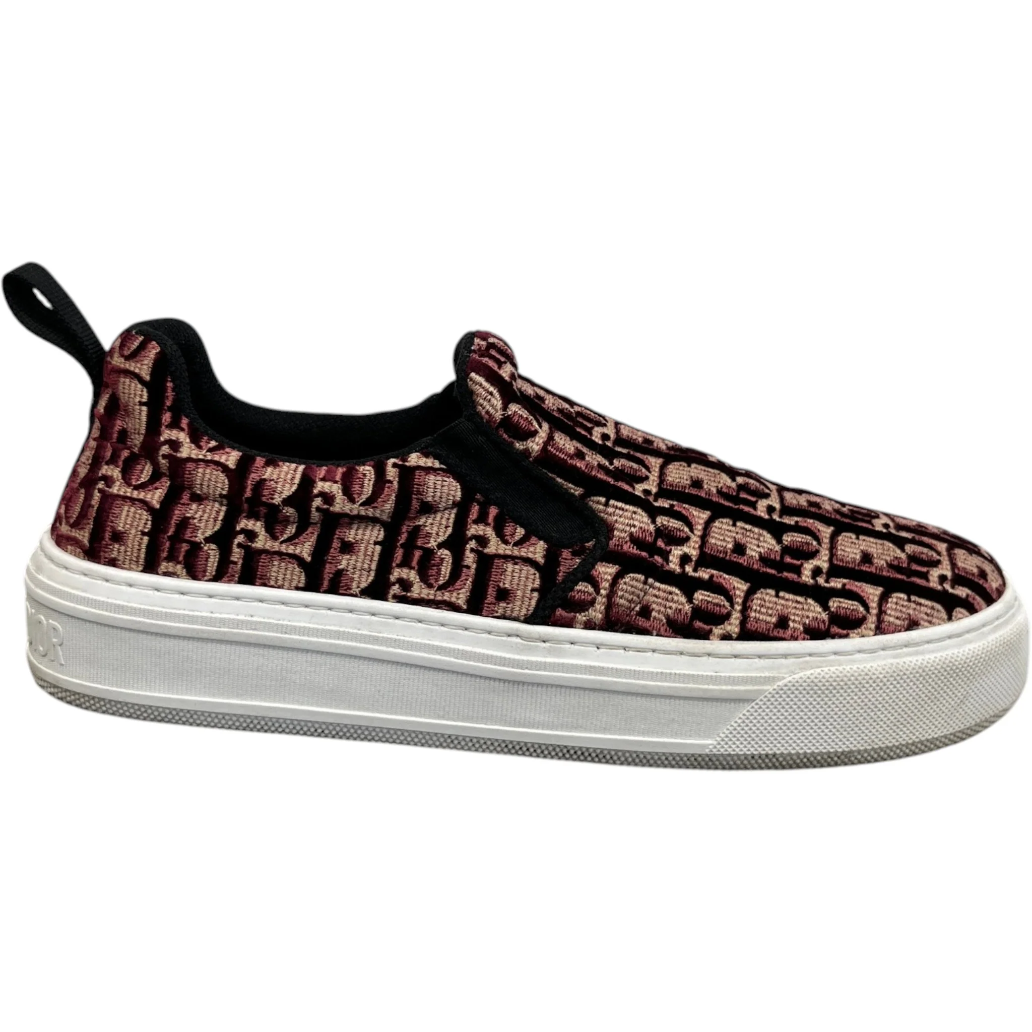 Women's Slip On Oblique Low Trainers Burgundy Size EU 39 / UK 6