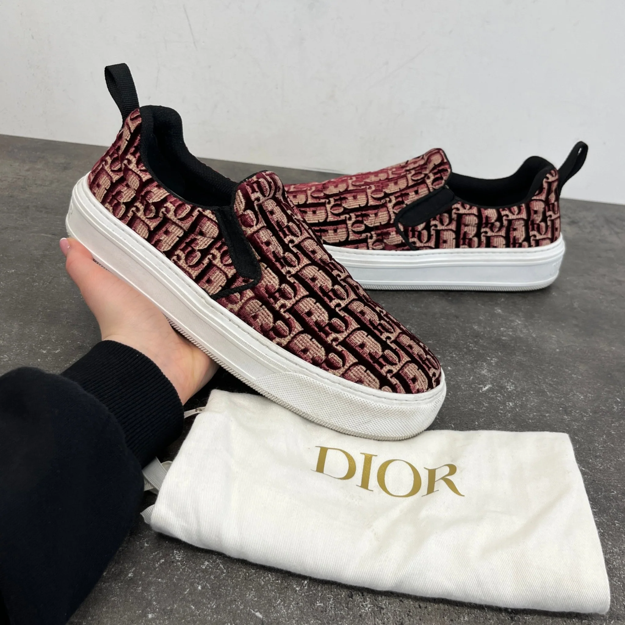 Women's Slip On Oblique Low Trainers Burgundy Size EU 39 / UK 6 - Image 13