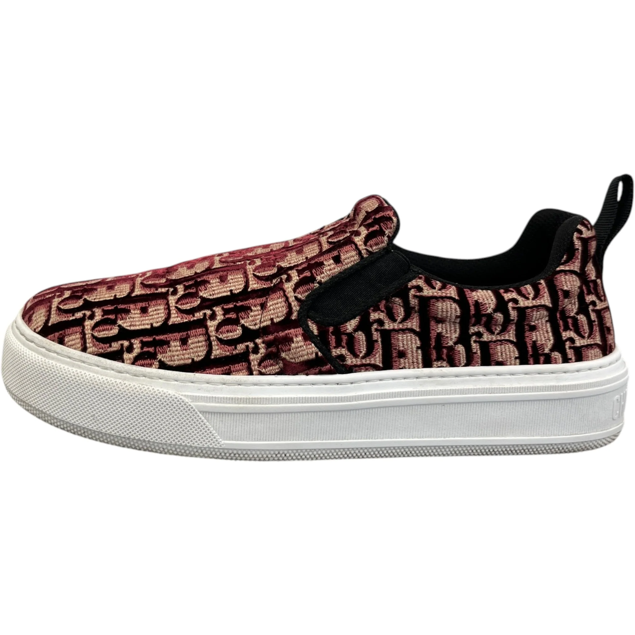 Women's Slip On Oblique Low Trainers Burgundy Size EU 39 / UK 6 - Image 5