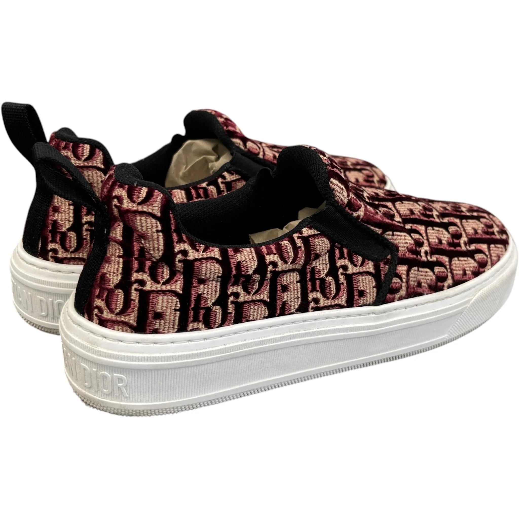 Women's Slip On Oblique Low Trainers Burgundy Size EU 39 / UK 6 - Image 8